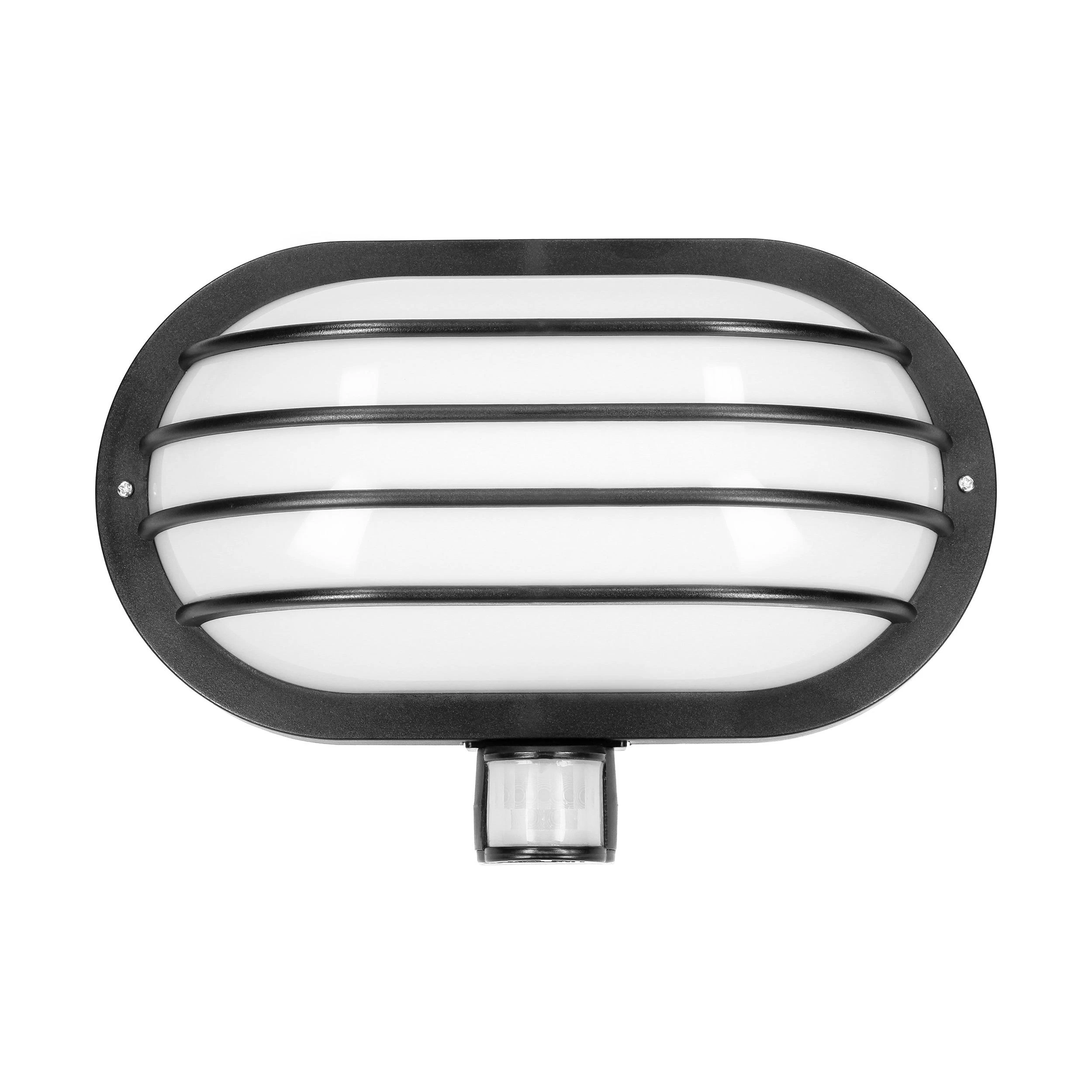 Sieninis šviestuvas Orno LASO, sodo šviestuvas su 180° judesio jutikliu, 1x15W, E27, IP44, plastikinis, juodas