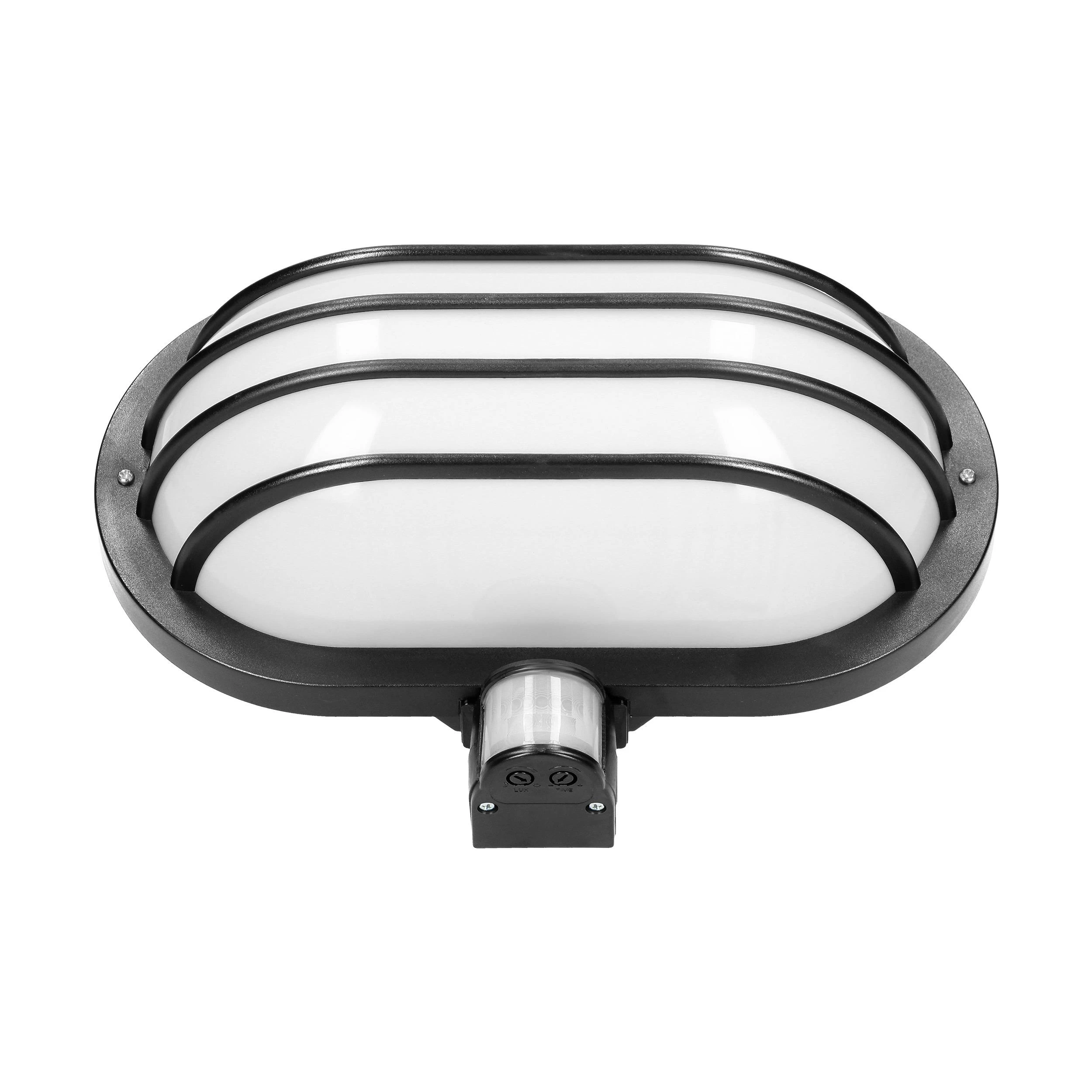 Sieninis šviestuvas Orno LASO, sodo šviestuvas su 180° judesio jutikliu, 1x15W, E27, IP44, plastikinis, juodas