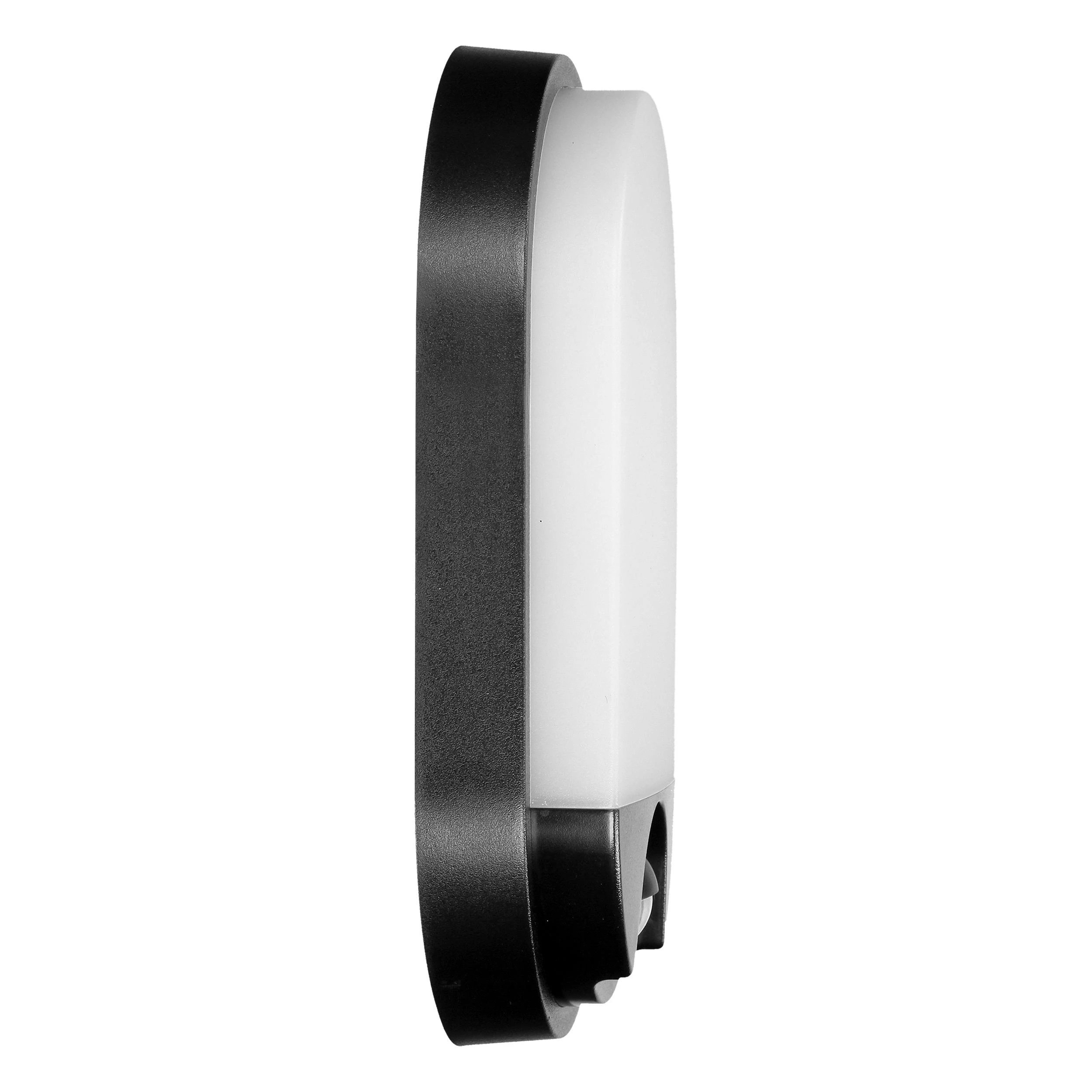 Sieninis šviestuvas Orno NEFRYT LED 10W, sodo šviestuvas su judesio jutikliu, 800lm, IP54, 4000K, juodas