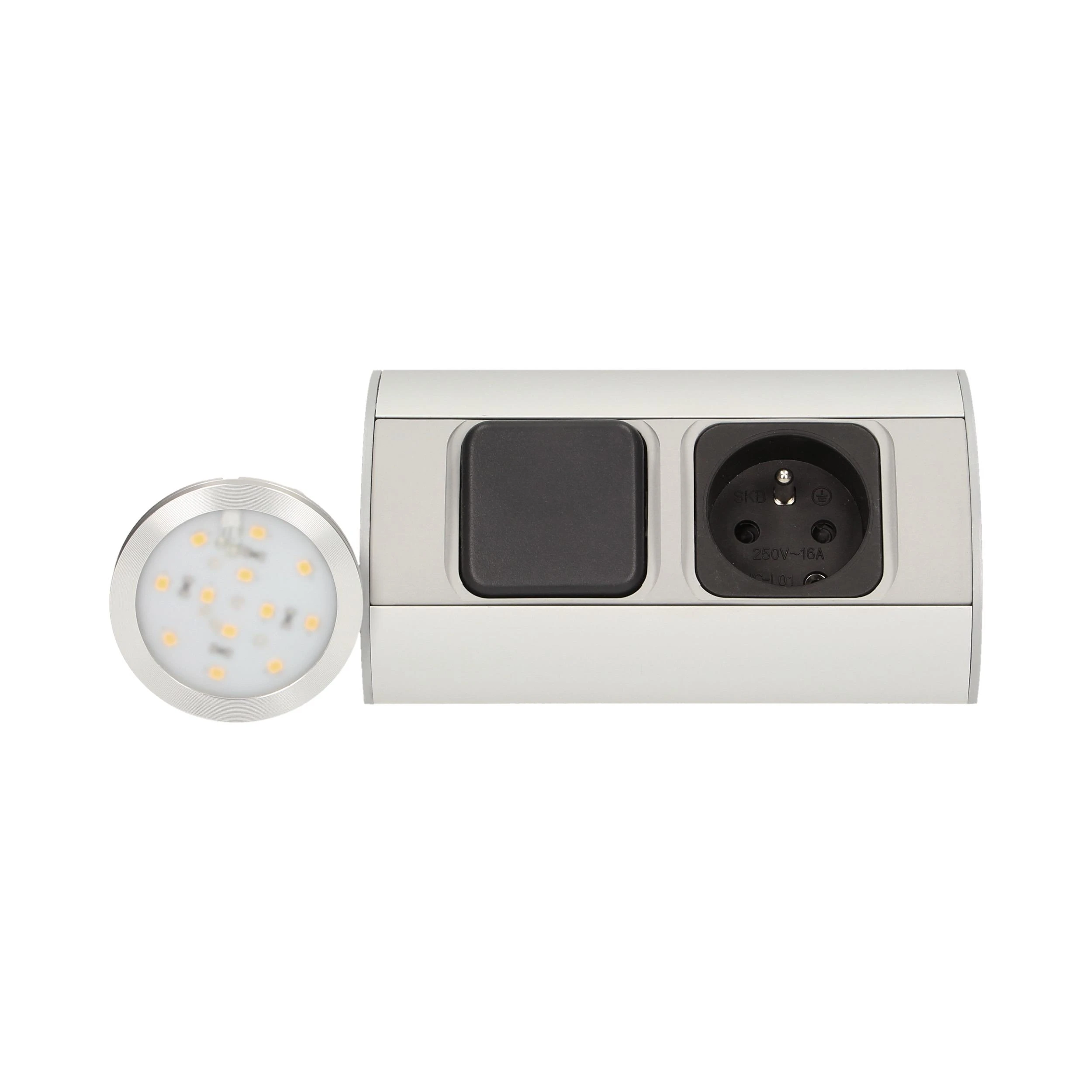 Orno Rinkinys LED baldų šviestuvų komplektas su jungikliu ir 1x2P+Z lizdu