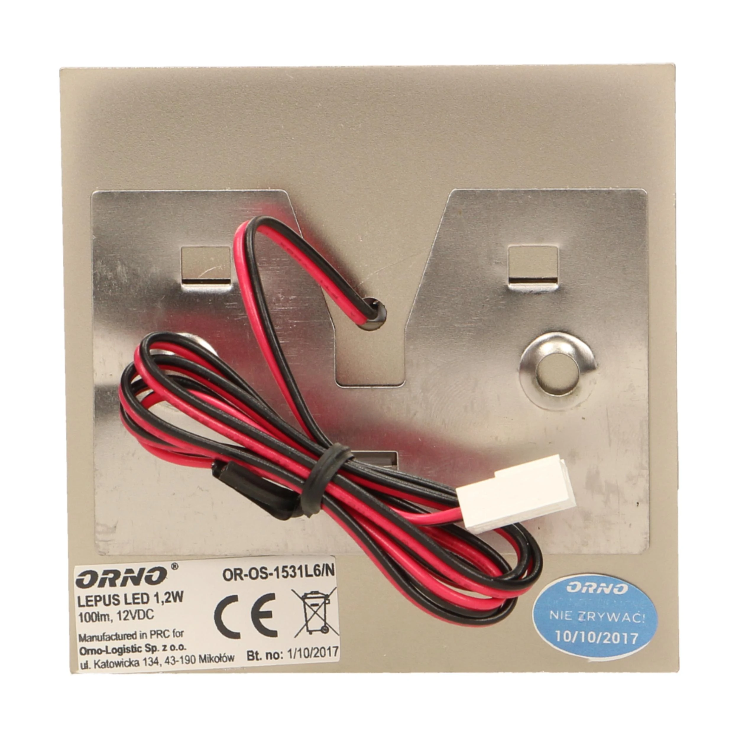 Orno LEPUS LED 1.2W, paviršinis laiptų šviestuvas, 12V DC, 100lm, 6000K, satinas