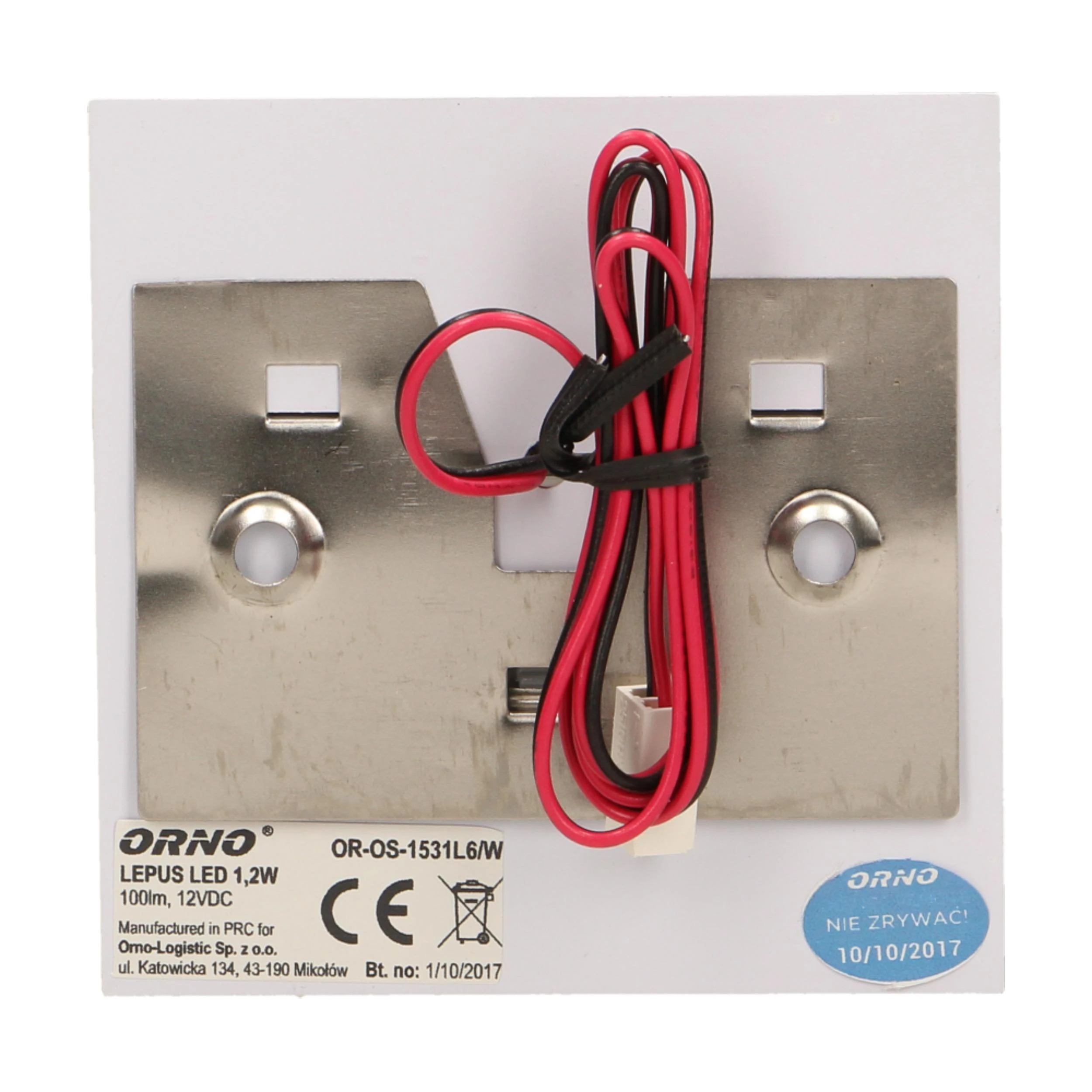 Orno LEPUS LED 1.2W, paviršinis laiptinės šviestuvas, 12V DC, 100lm, 6000K, baltas
