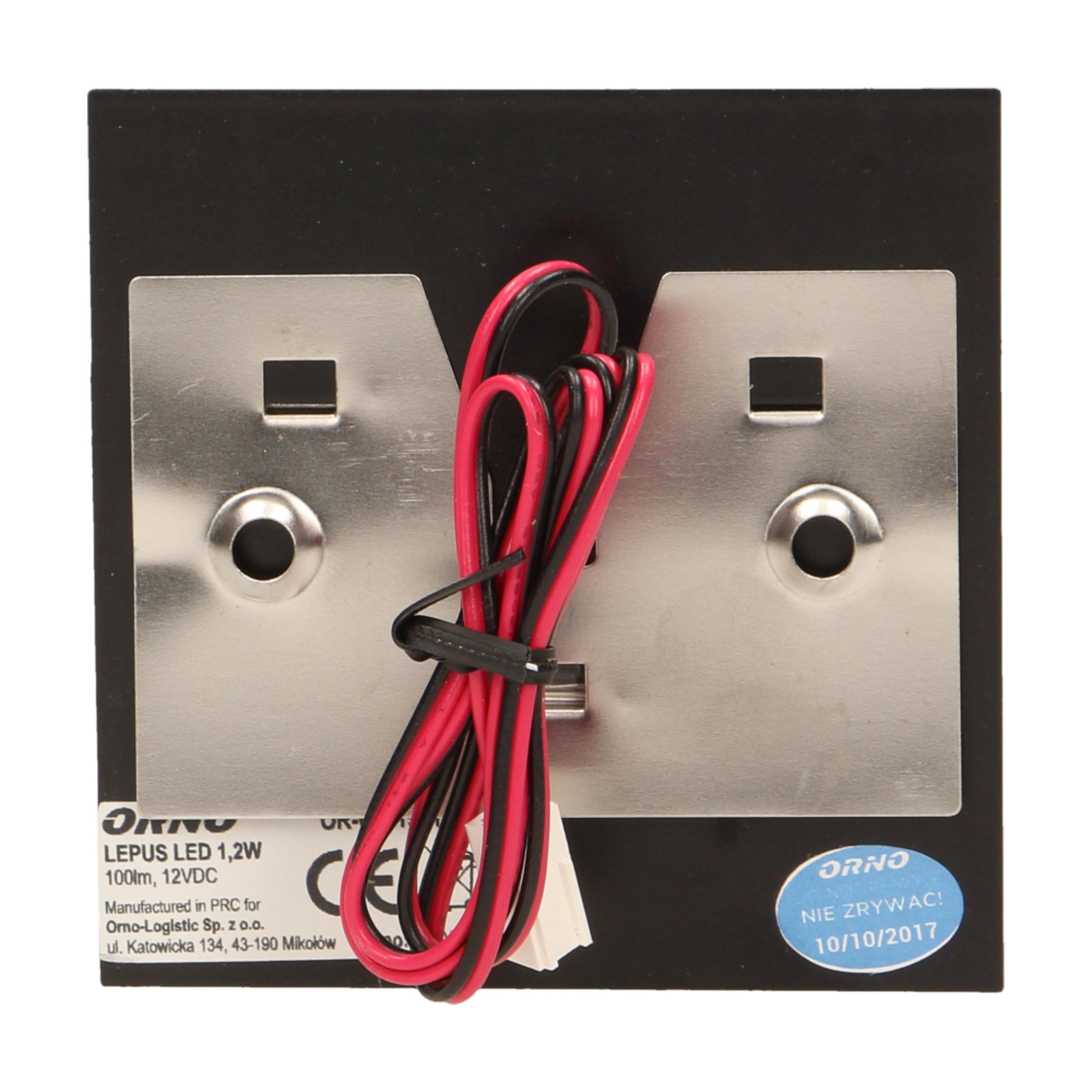 Orno LEPUS LED 1.2W, paviršinis laiptų šviestuvas, 12V DC, 100lm, 3000K, juodas