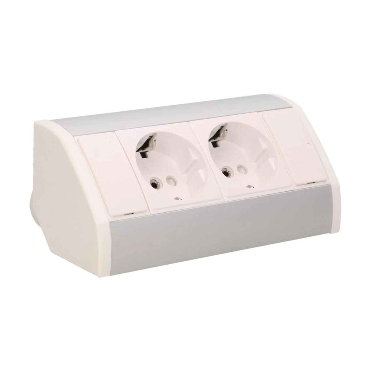 Orno Lizdas Baldinis lizdas 2x2P+Z, schuko, baltas-sidabrinis