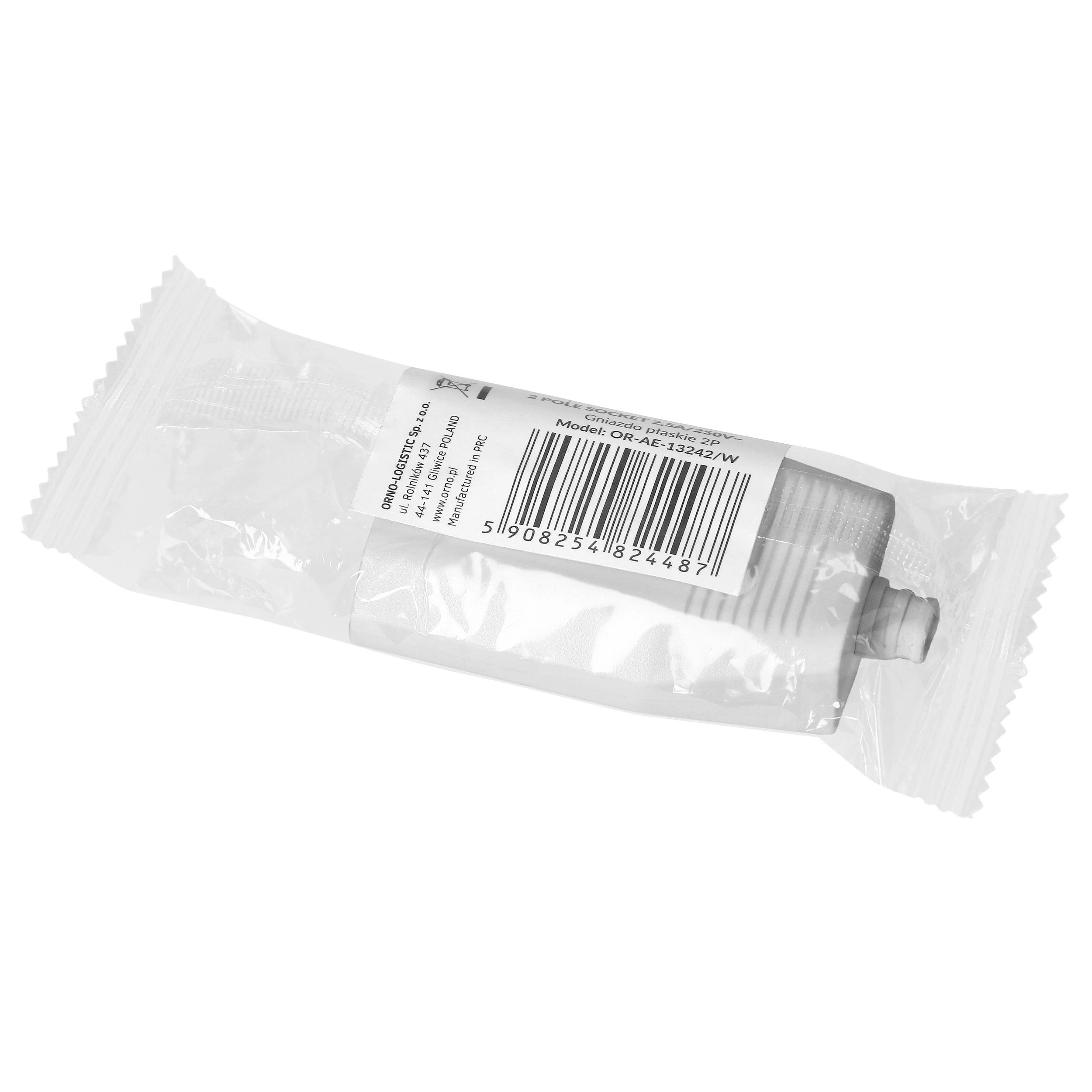 Orno Lizdas Plokščias lizdas be įžeminimo, 2,5 A, 250 V, baltas polikarbonatas, 1 vnt.