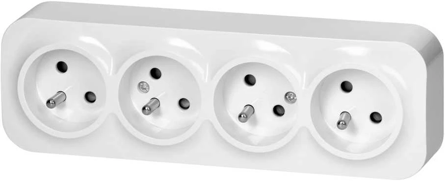 Orno Lizdas Keturgubas „ToDo“ lizdas 2P+Z IP20, 16A, 230V AC, baltas