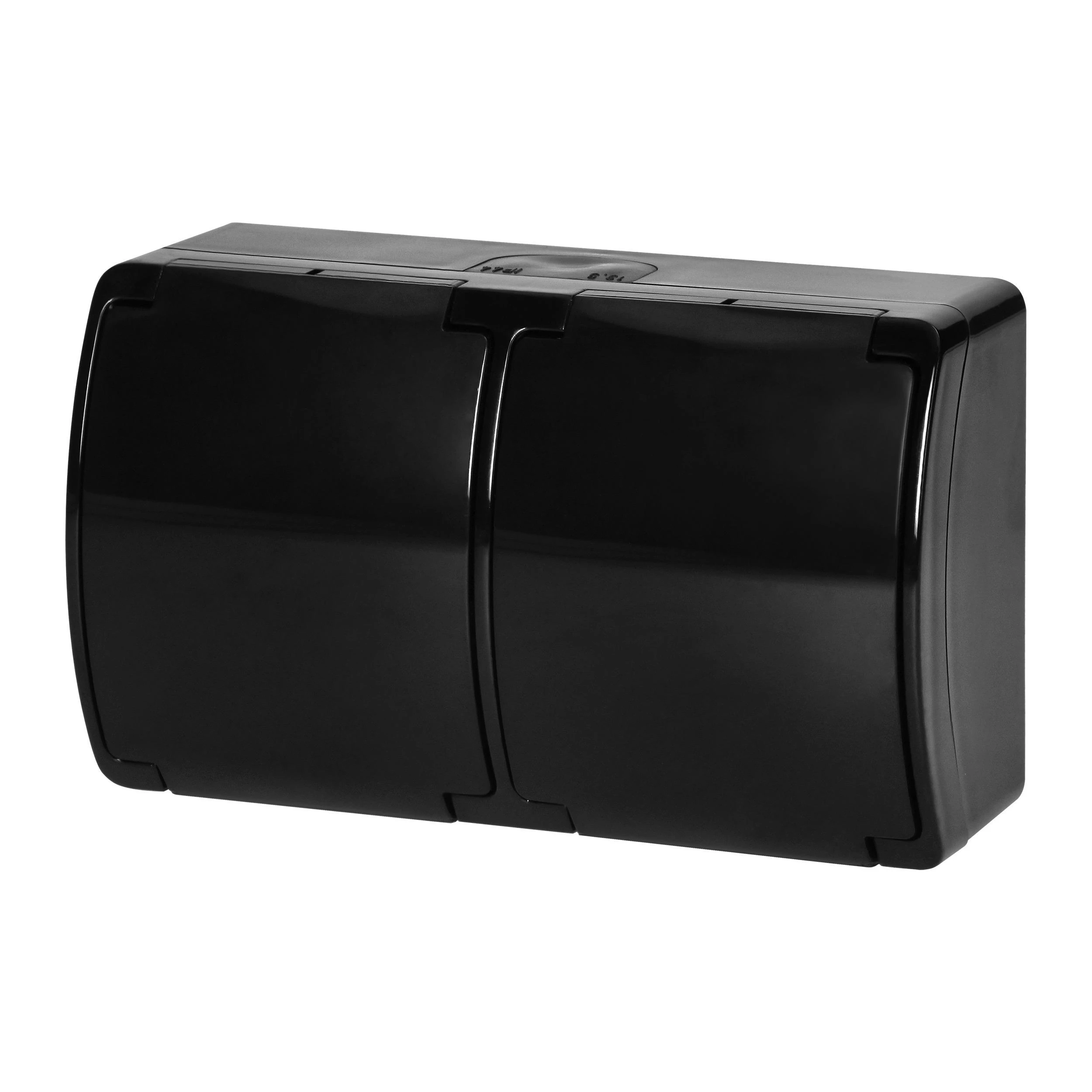 Orno Lizdas Dvigubas kištukinis lizdas 2x2P+Z AQUATIC, IP44, juodas