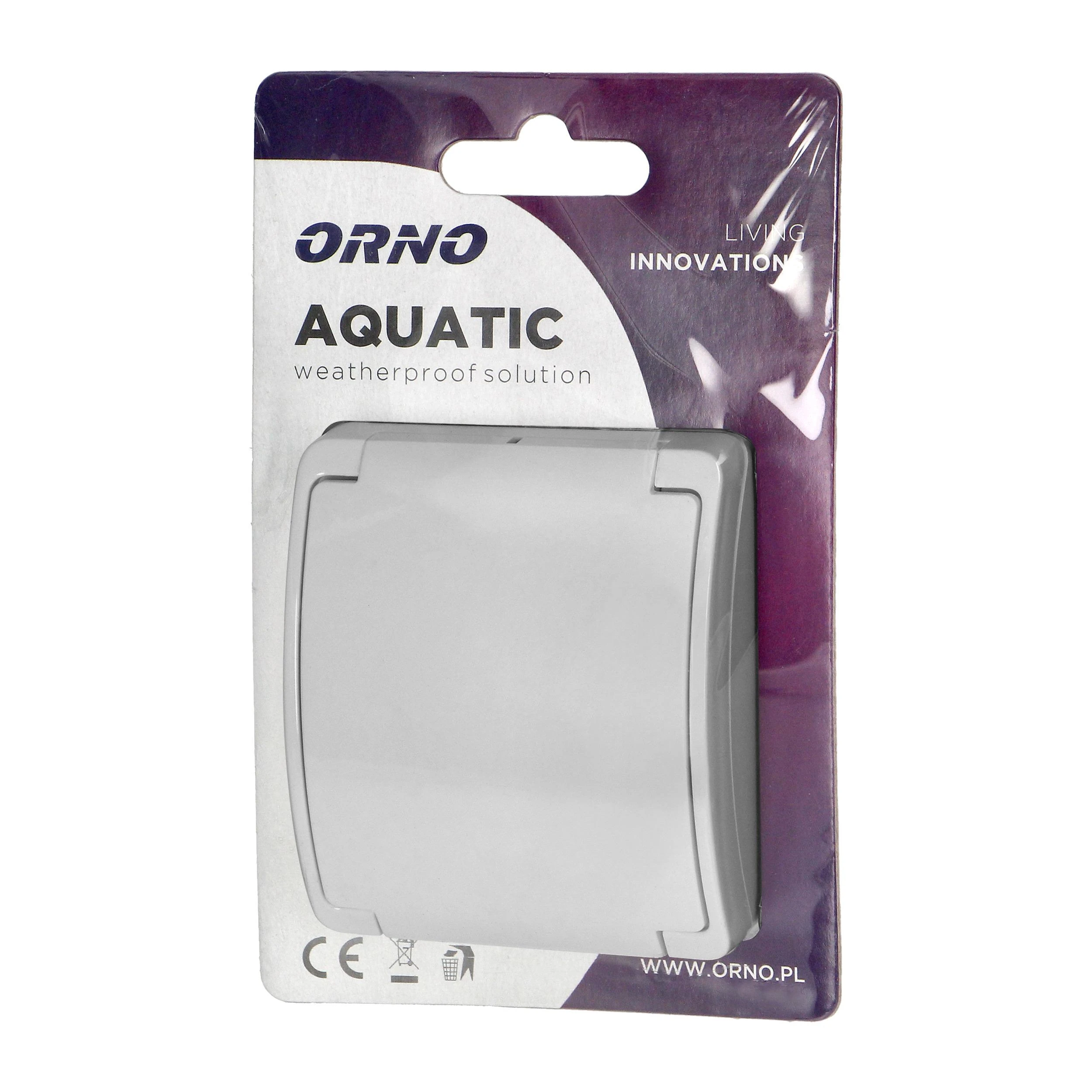 Orno Lizdas Lizdas 2P+Z AQUATIC, IP44, baltas