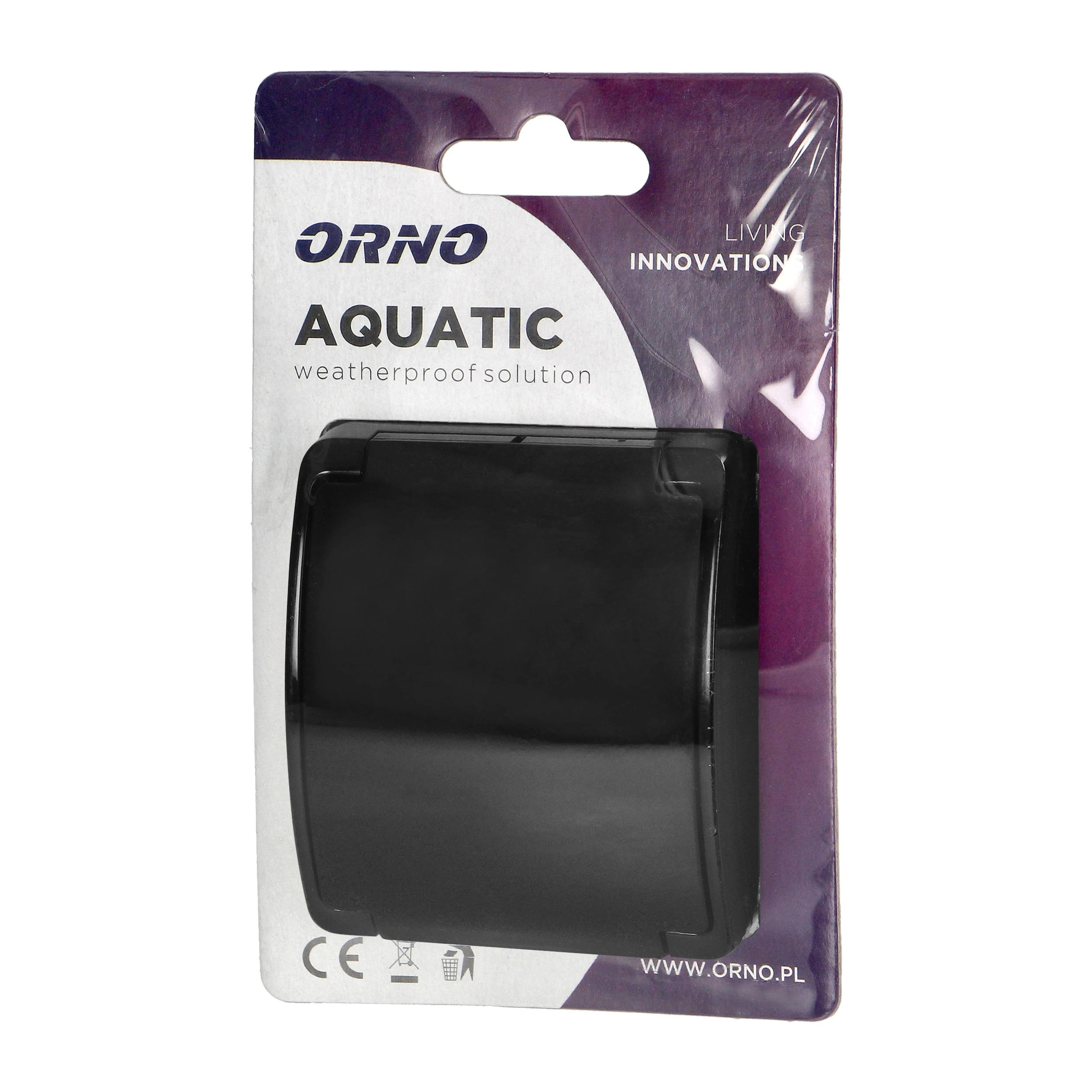 Orno Lizdas Lizdas su 2P+Z Schuko AQUATIC, IP44, juodas