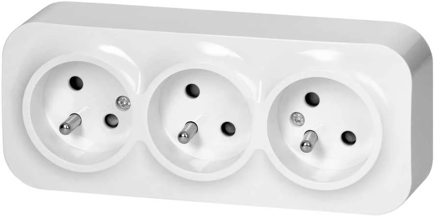 Orno Lizdas Trigubas „ToDo“ lizdas 2P+Z IP20, 16A, 230V AC, baltas