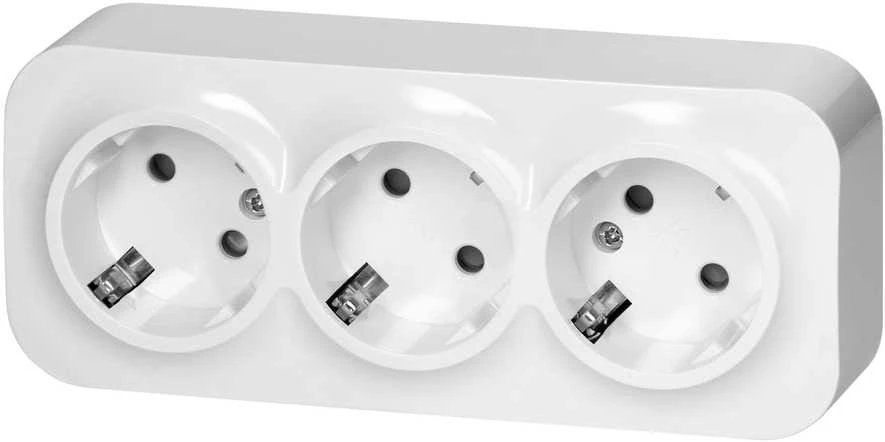 Gniazdo Lizdas „ToDo“ trigubas lizdas 2P+Z Schuko IP20, 16A, 230V AC, baltas