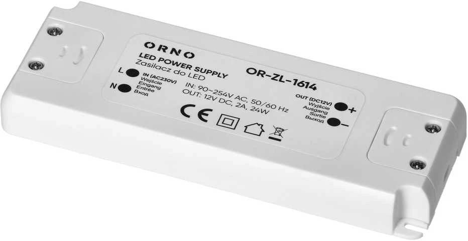 Orno Maitinimo šaltinis LED maitinimo šaltinis 12 VDC 24 W, IP20