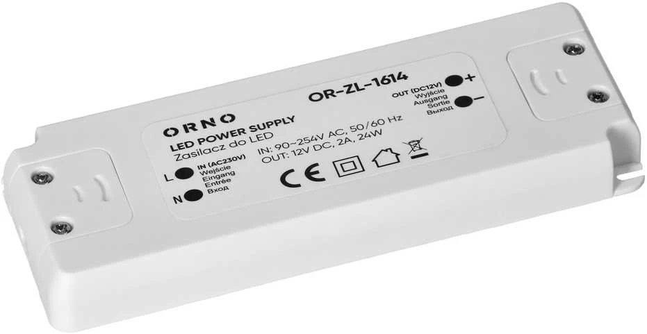 Orno Maitinimo šaltinis LED maitinimo šaltinis 12 VDC 24 W, IP20