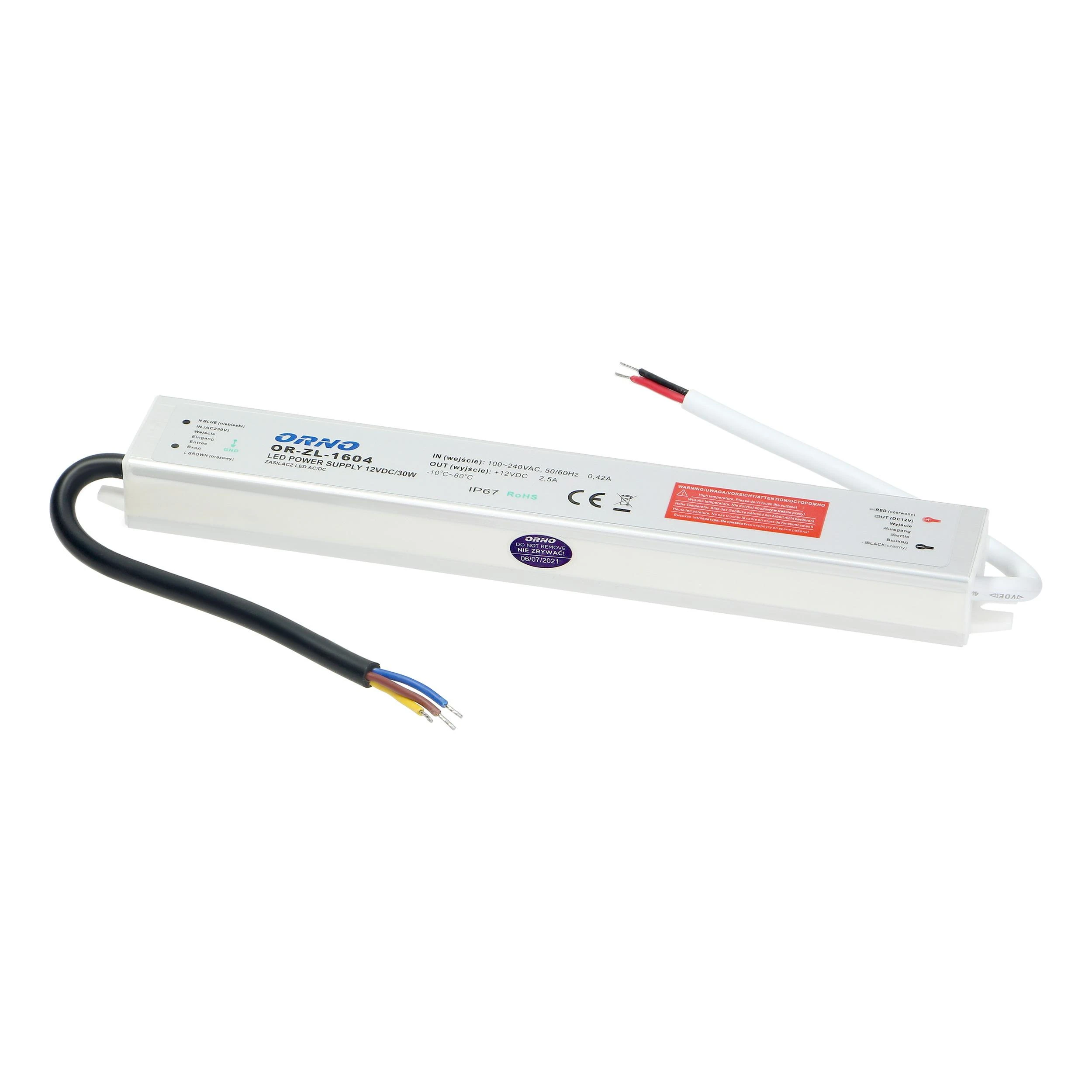 Orno Maitinimo šaltinis LED maitinimo šaltinis 12 VDC 30 W, IP67