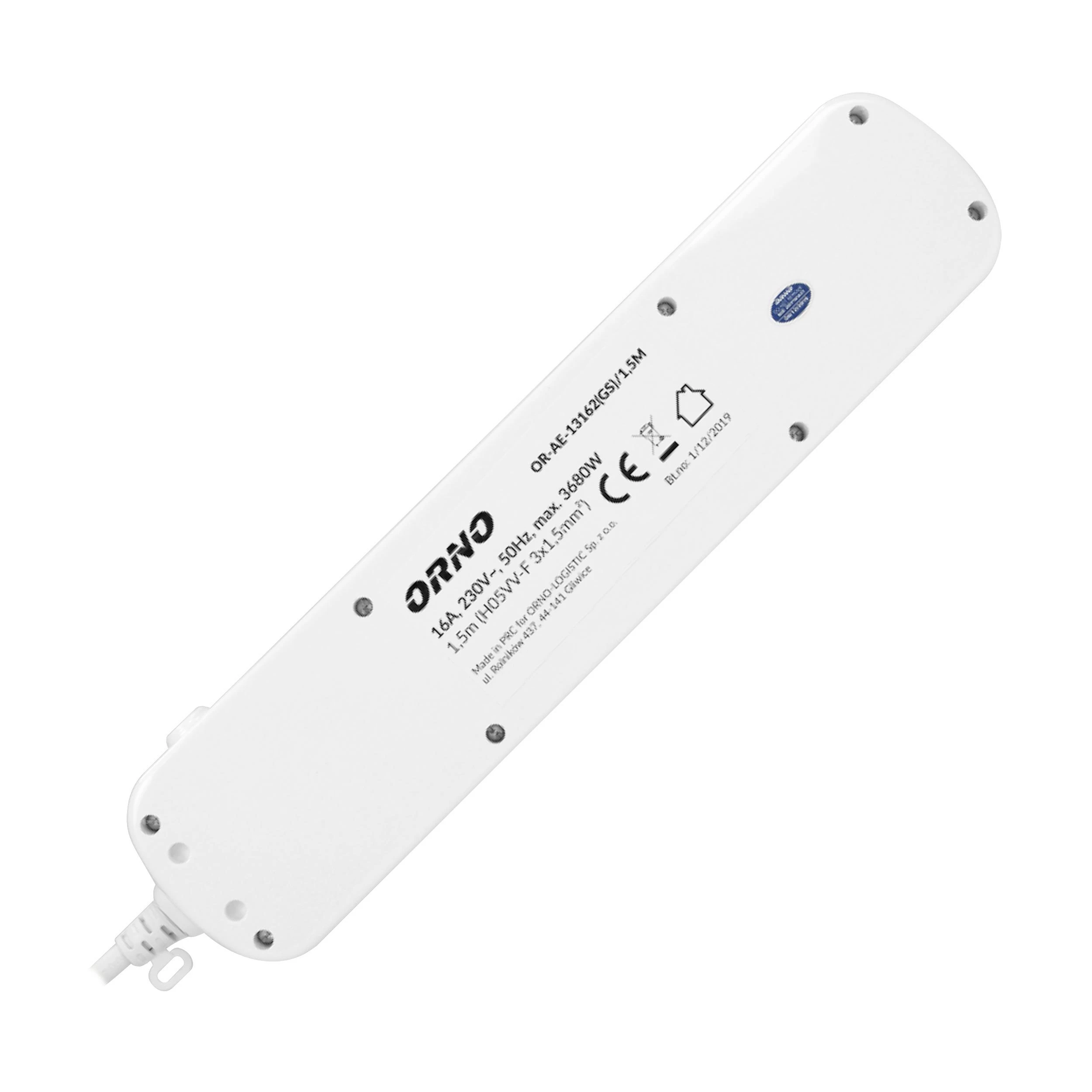 Orno Maitinimo juosta 6x2P+Z 1,5m OR-AE-13162(GS)/1,5M schuko, balta