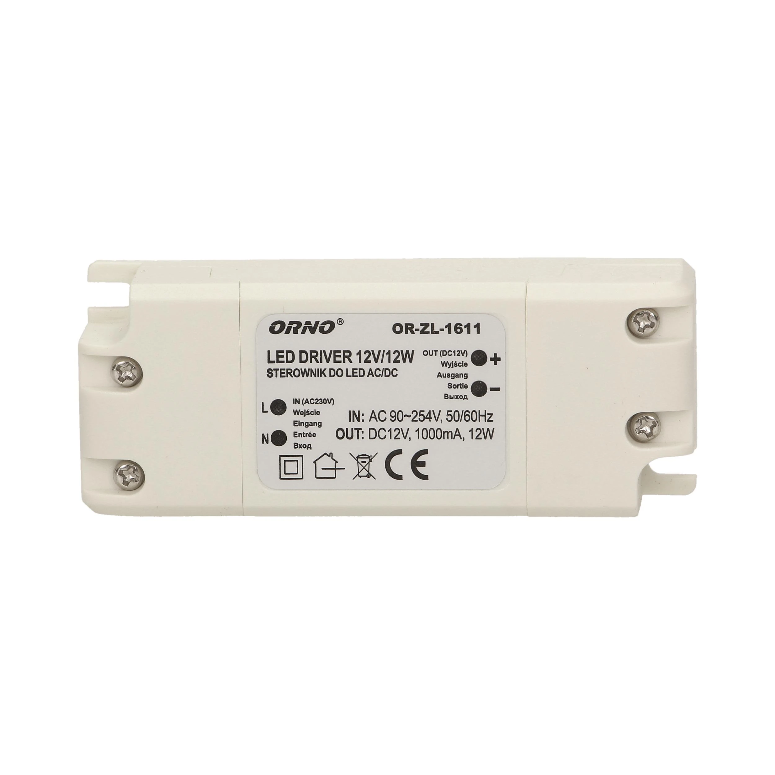 Orno Maitinimo šaltinis LED maitinimo šaltinis 12VDC 12W, IP20