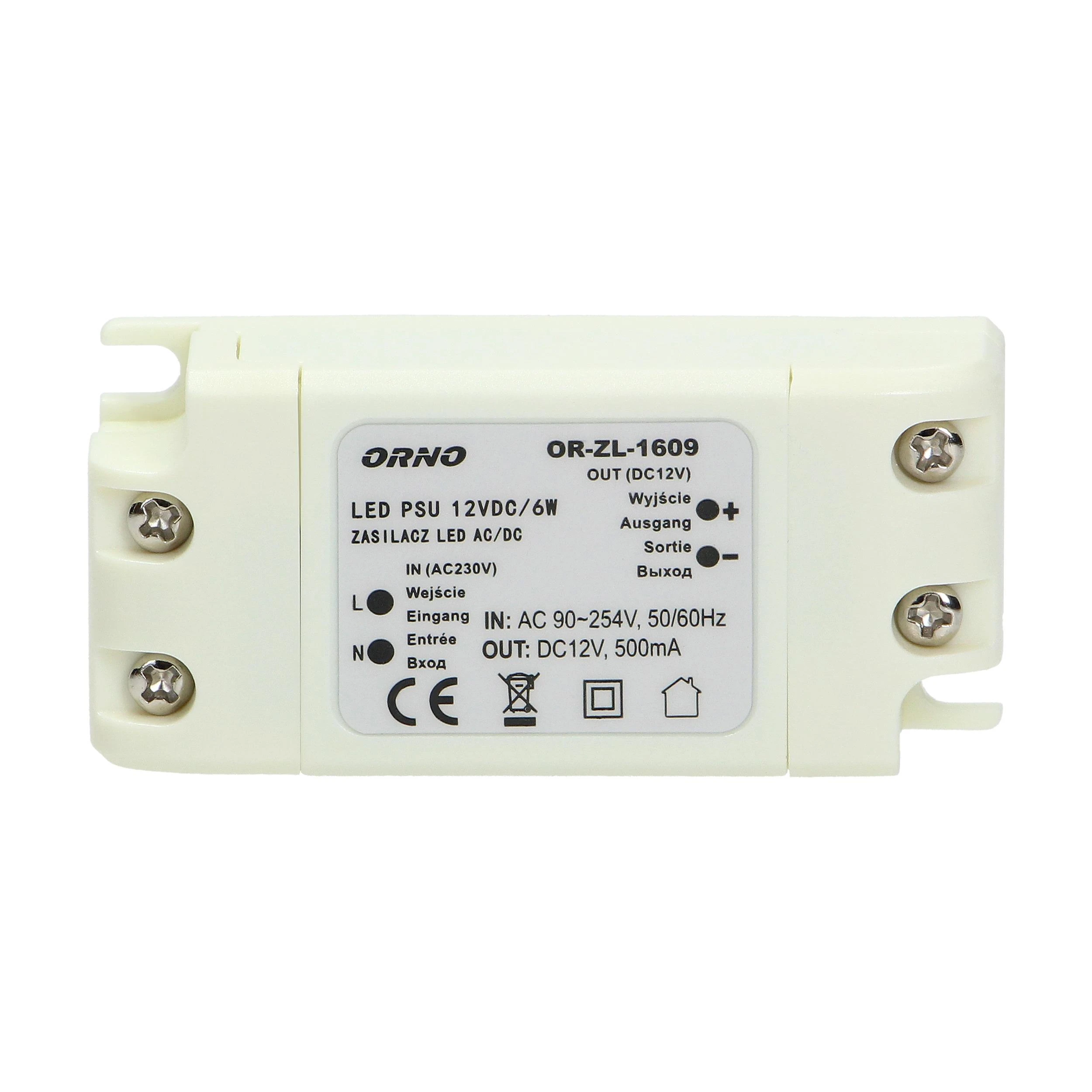 Orno Maitinimo šaltinis LED maitinimo šaltinis 12VDC 6W, IP20