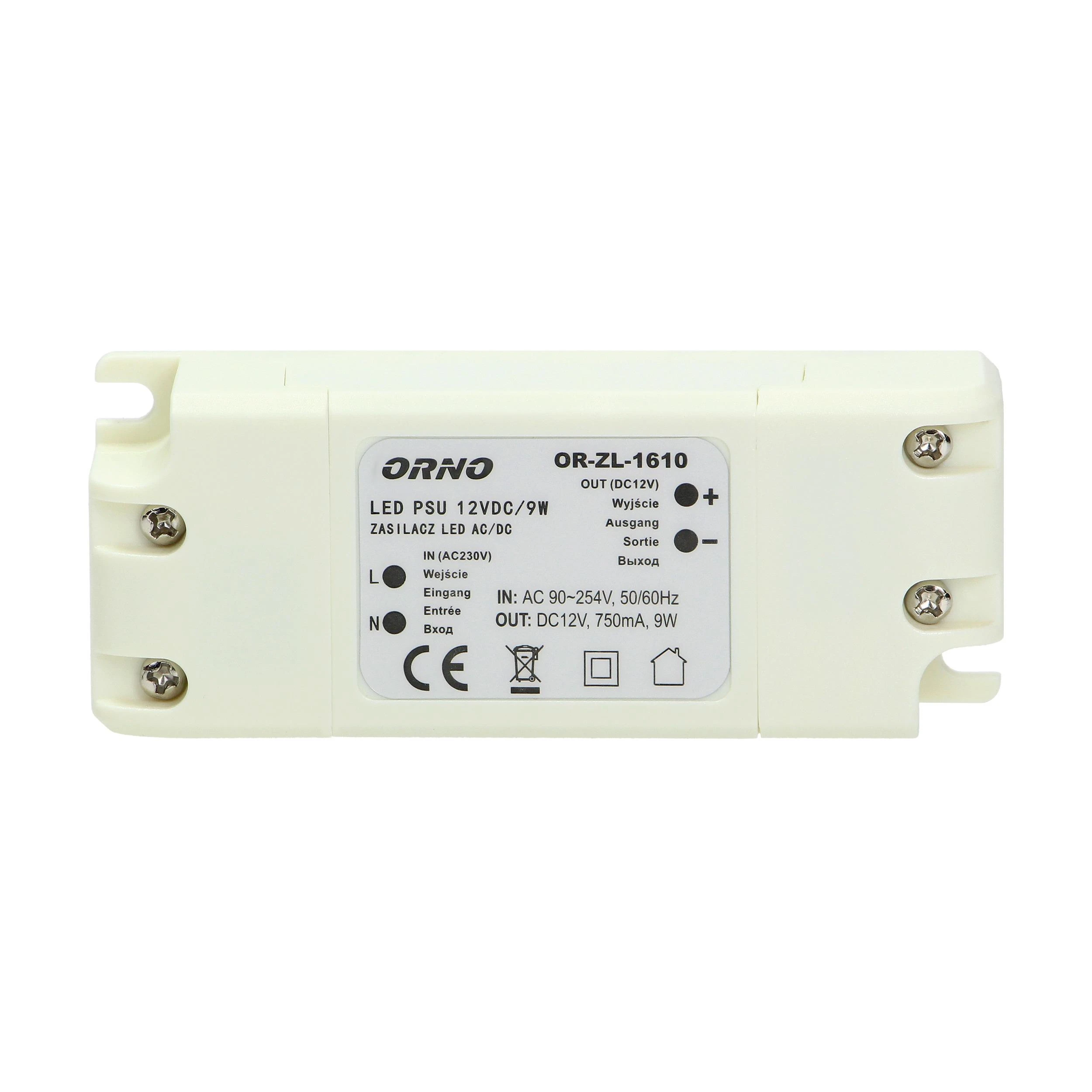 Orno Maitinimo šaltinis LED maitinimo šaltinis 12 VDC 9 W, IP20
