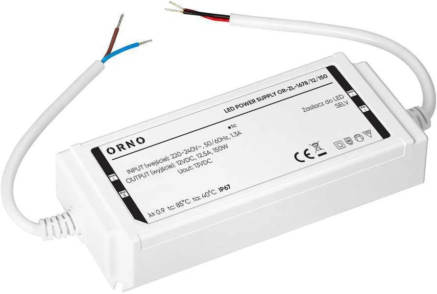 Zasilacz Maitinimo šaltinis LED maitinimo šaltinis, hermetiškas, 12V, 150W, IP67, plastikinis korpusas