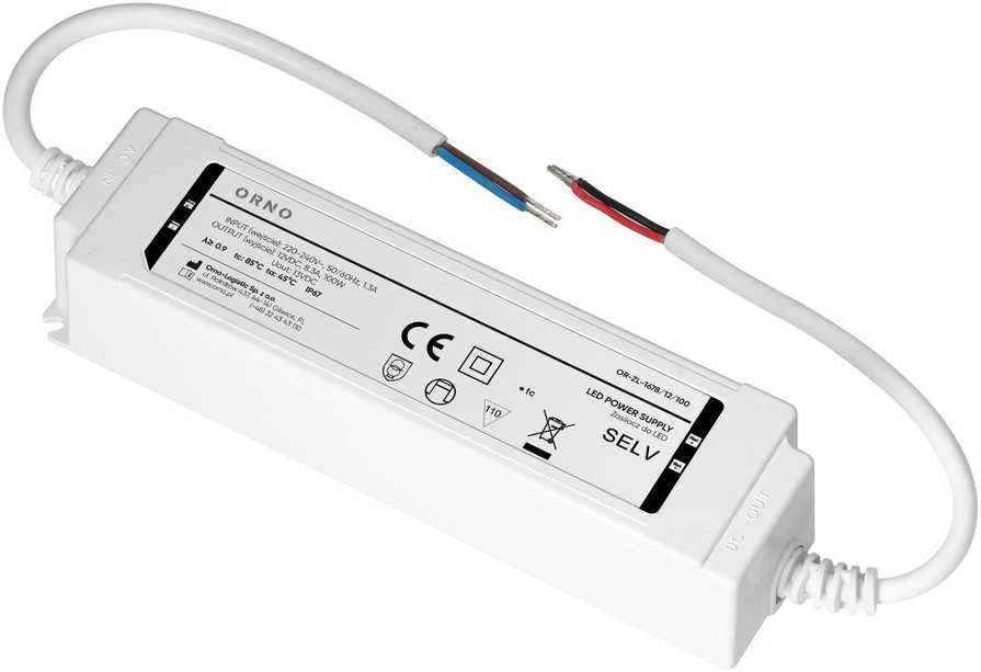Orno Maitinimo šaltinis LED maitinimo šaltinis IP67, hermetiškas, 12V, 100W, plastikinis korpusas