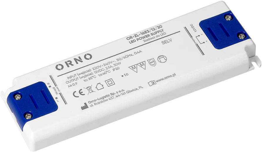 Zasilacz Maitinimo šaltinis Plokščias LED maitinimo šaltinis, 12 V nuolatinė srovė, 30 W, IP20