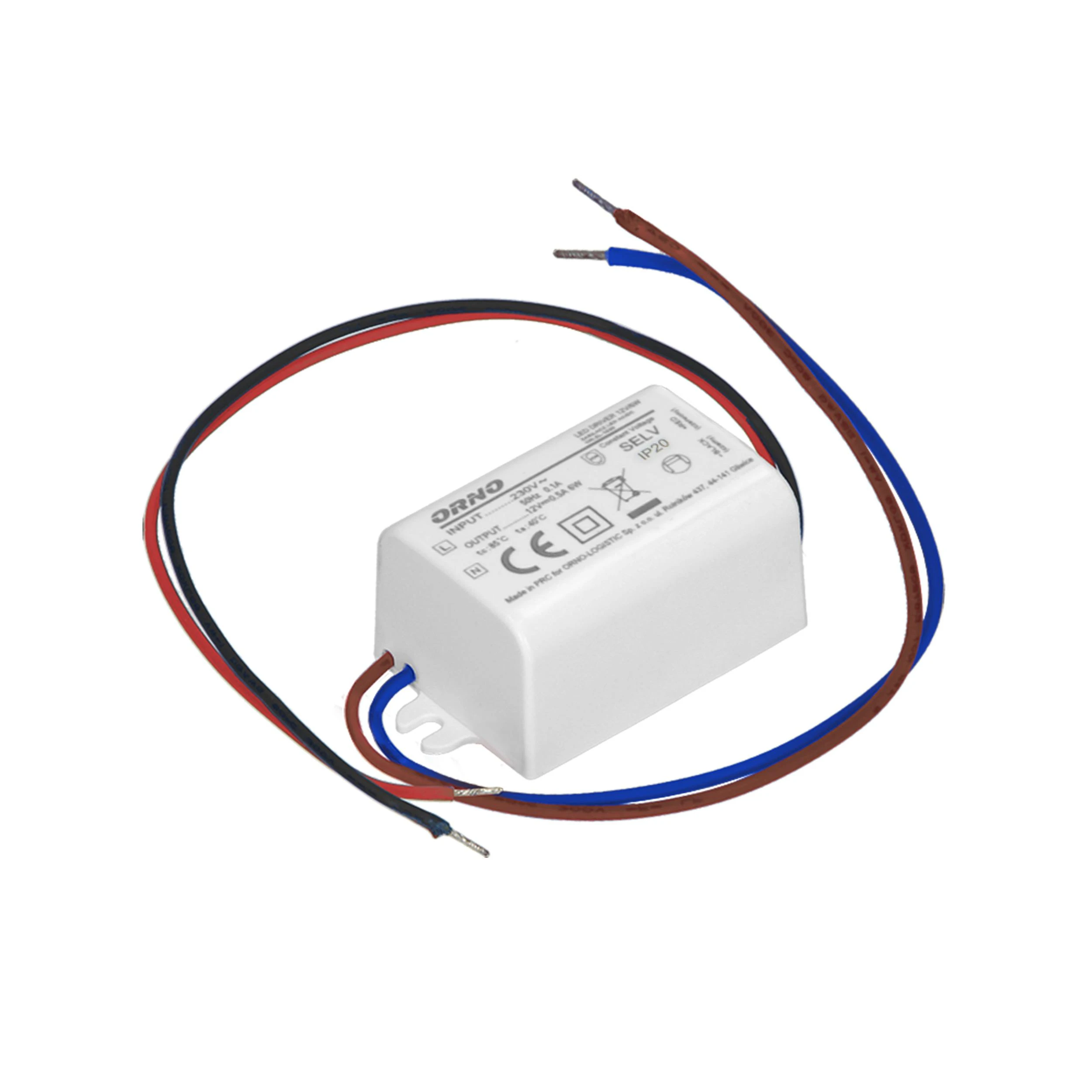 Orno Maitinimo šaltinis MINI LED maitinimo šaltinis dėžutei 12VDC 6W, IP20, 55/29.5/22mm
