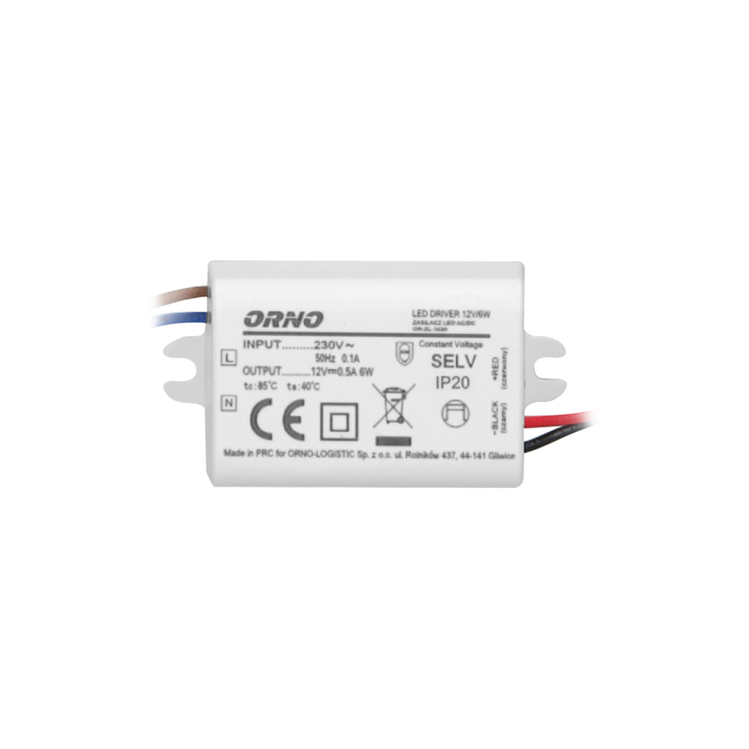 Orno Maitinimo šaltinis MINI LED maitinimo šaltinis dėžutei 12VDC 6W, IP20, 55/29.5/22mm