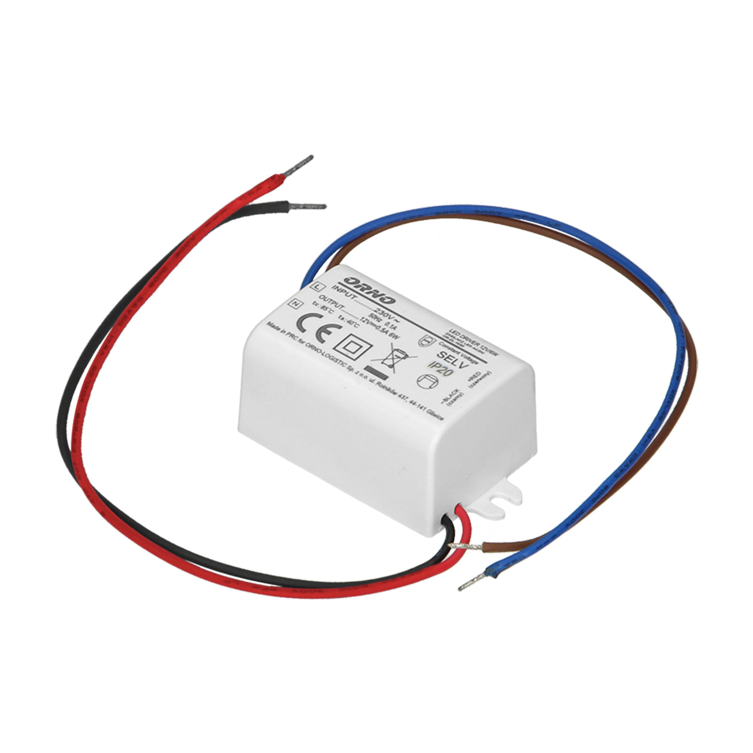 Orno Maitinimo šaltinis MINI LED maitinimo šaltinis dėžutei 12VDC 6W, IP20, 55/29.5/22mm