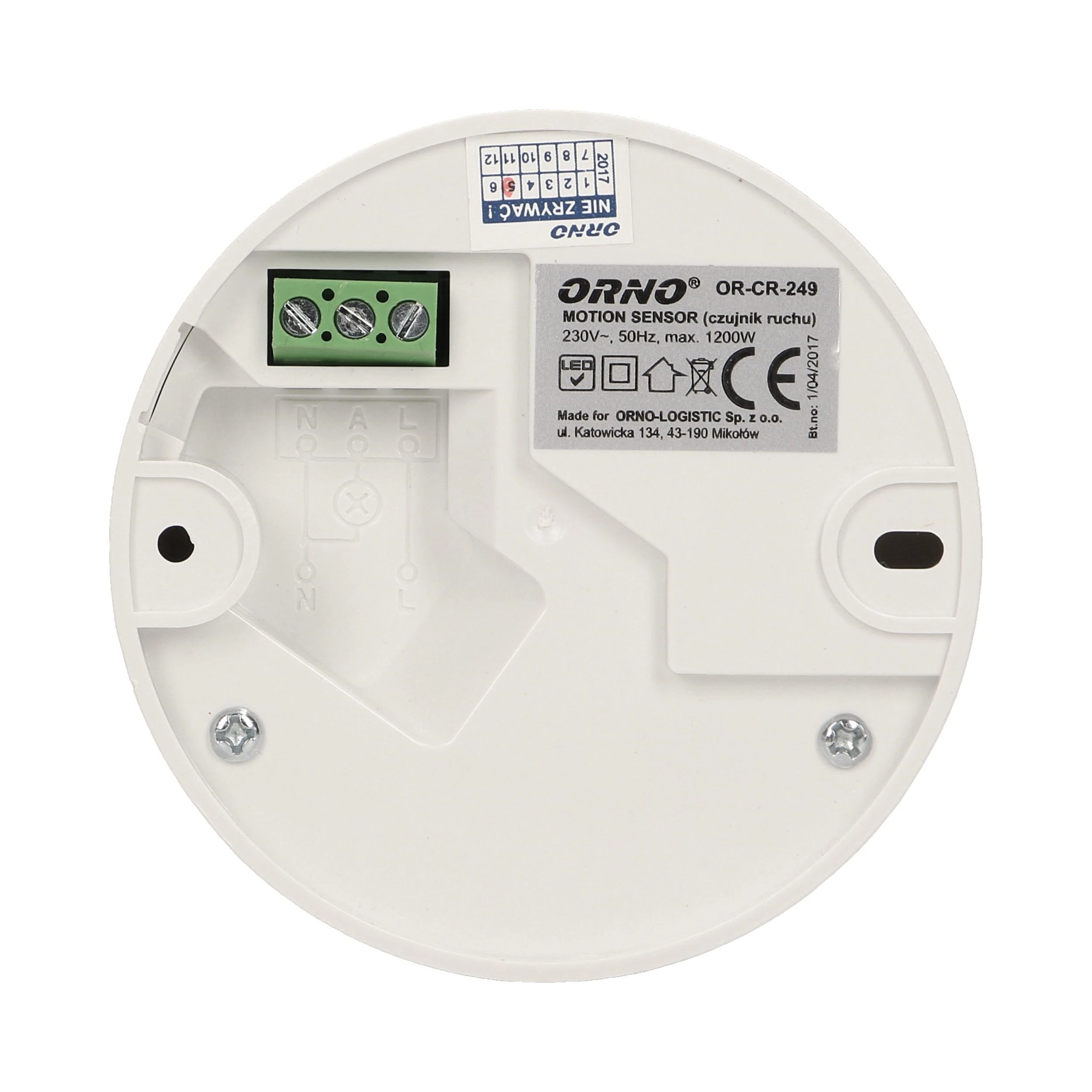 Orno Czujnik Mini 360 laipsnių judesio jutiklis, IP20, 1200 W