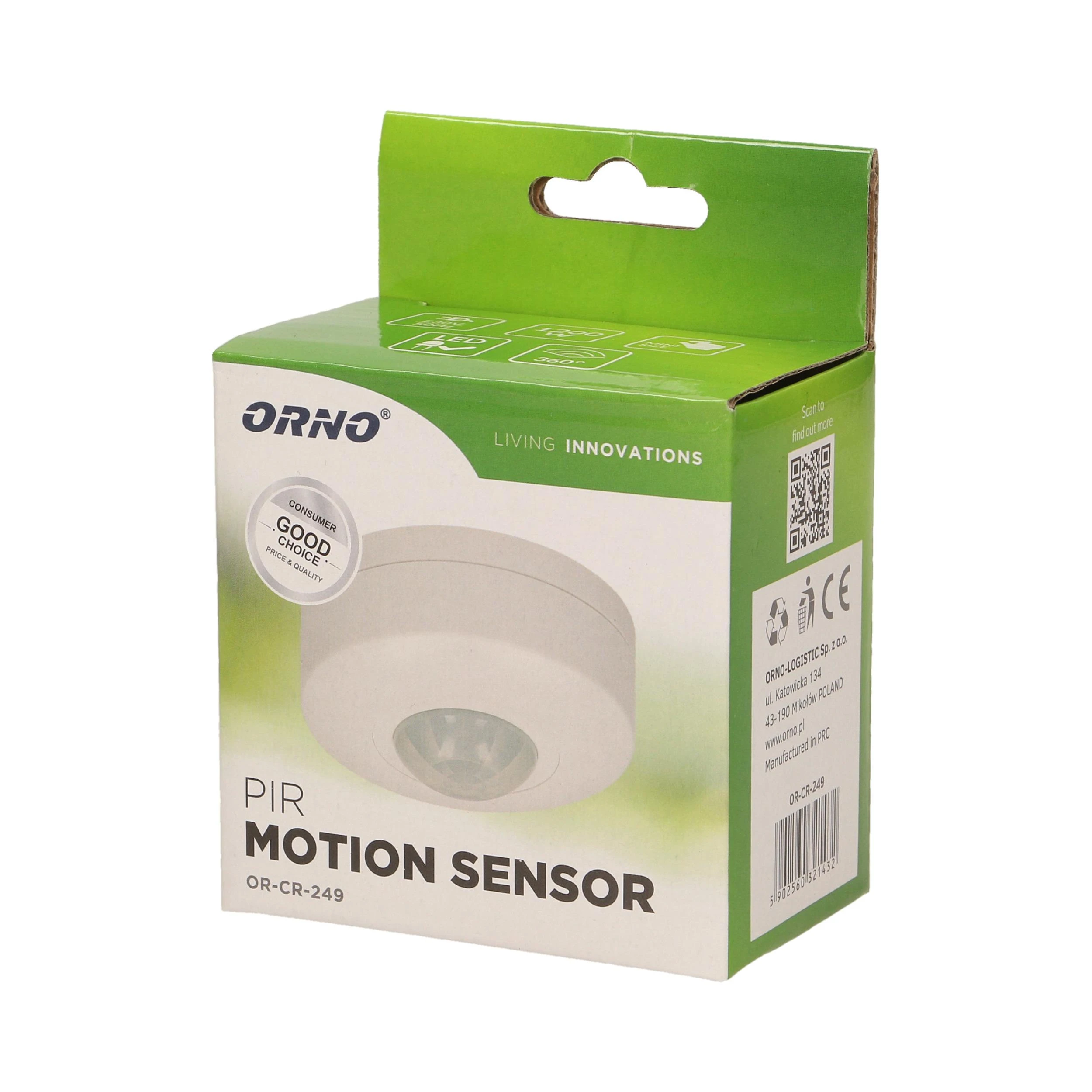 Orno Czujnik Mini 360 laipsnių judesio jutiklis, IP20, 1200 W
