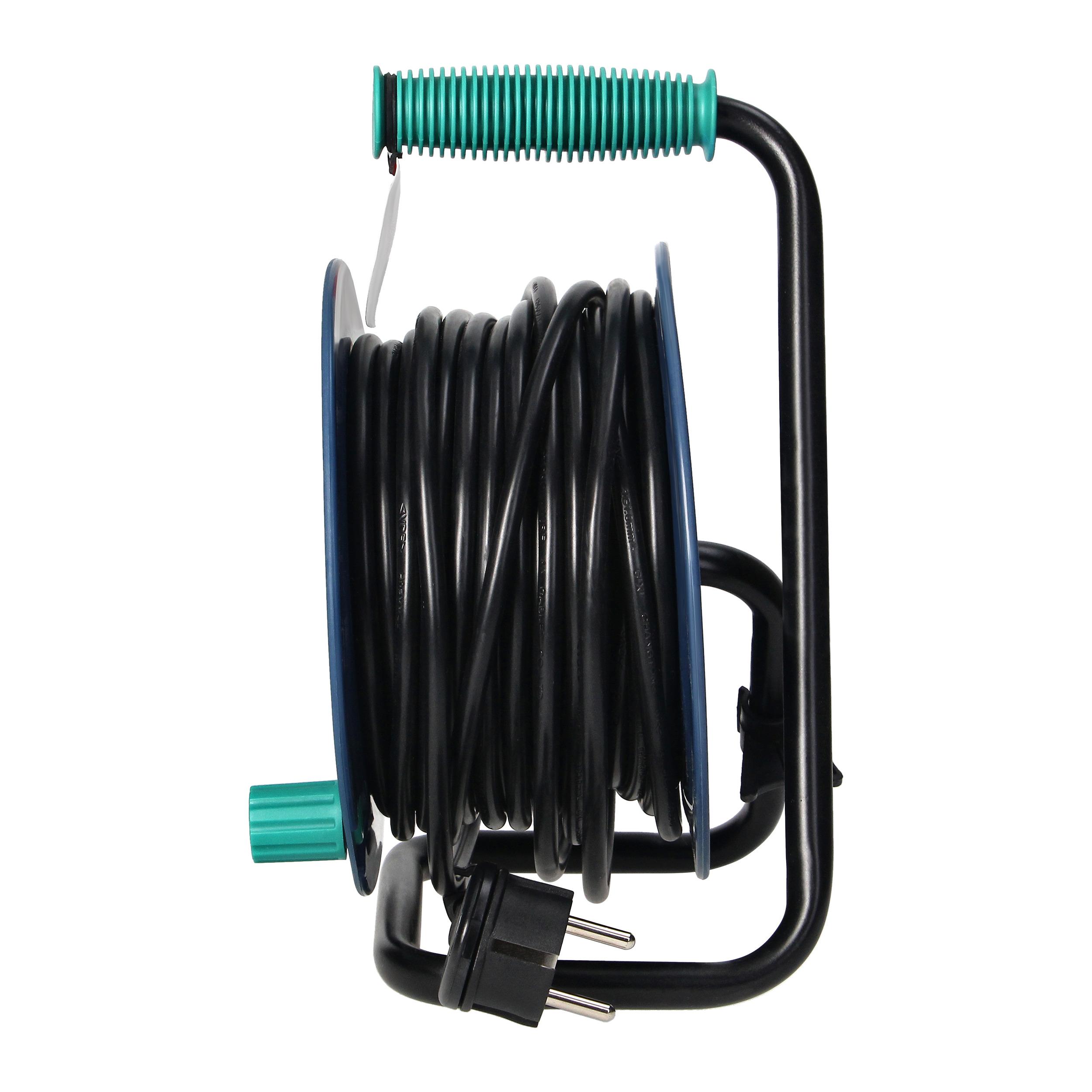 Orno MINI prailginimo laido ritė, 4 lizdai 2P+Z, metalinis stovas, polivinilchloridas H05VV-F 3x1mm-, ilgis 15m, turkio