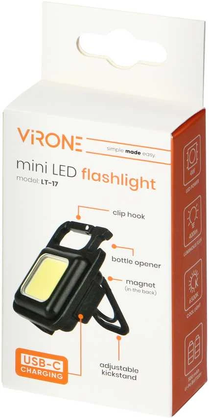 Orno Mini COB LED žibintuvėlis, 400lm, 500mAh, 6500K