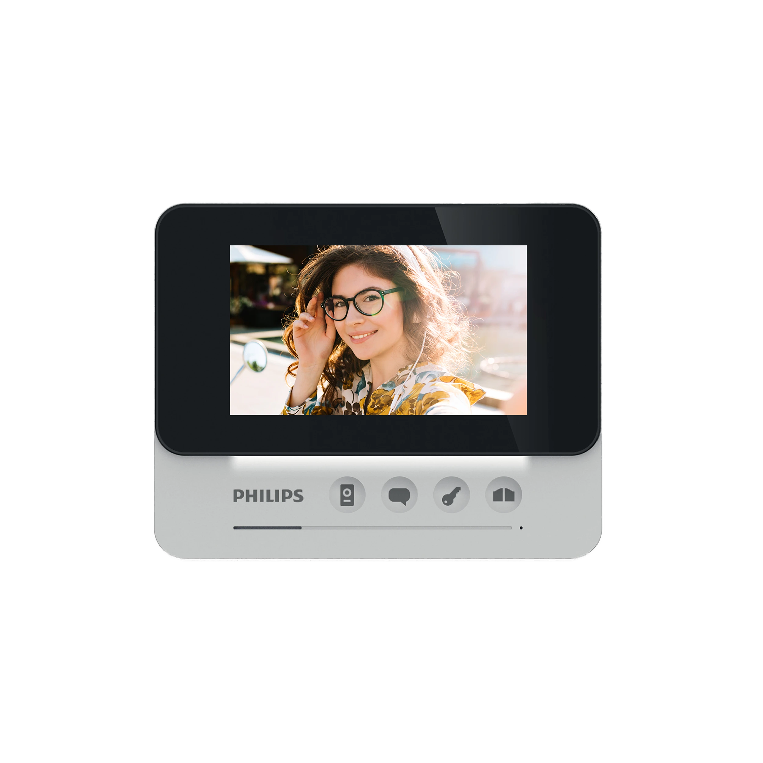 Orno „Philips WelcomeEye AddCompact“ monitorius, skirtas išplėsti „WelcomeEye Compact“ serijos rinkinius, 4,3 colio ekranas, vartų valdymas, domofonas
