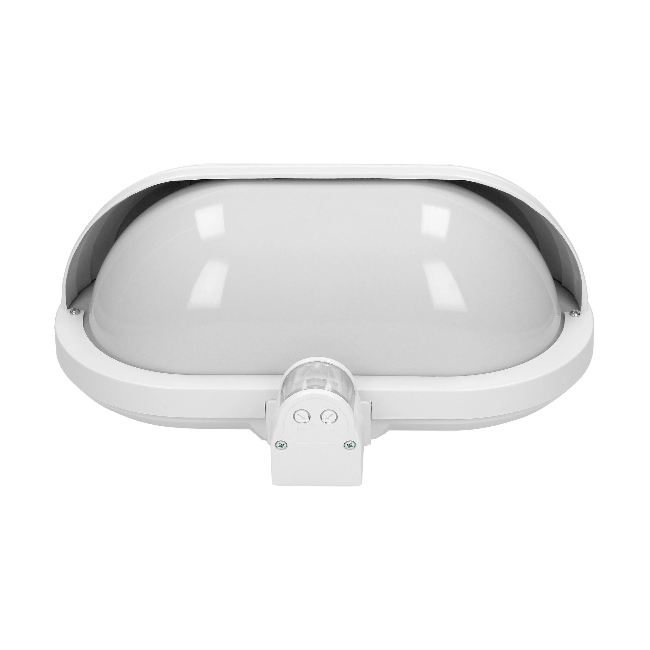 Sieninis šviestuvas Orno MUSAM, sodo šviestuvas su 180° judesio jutikliu, 1x15W, E27, IP44, su sklende, plastikinis, baltas