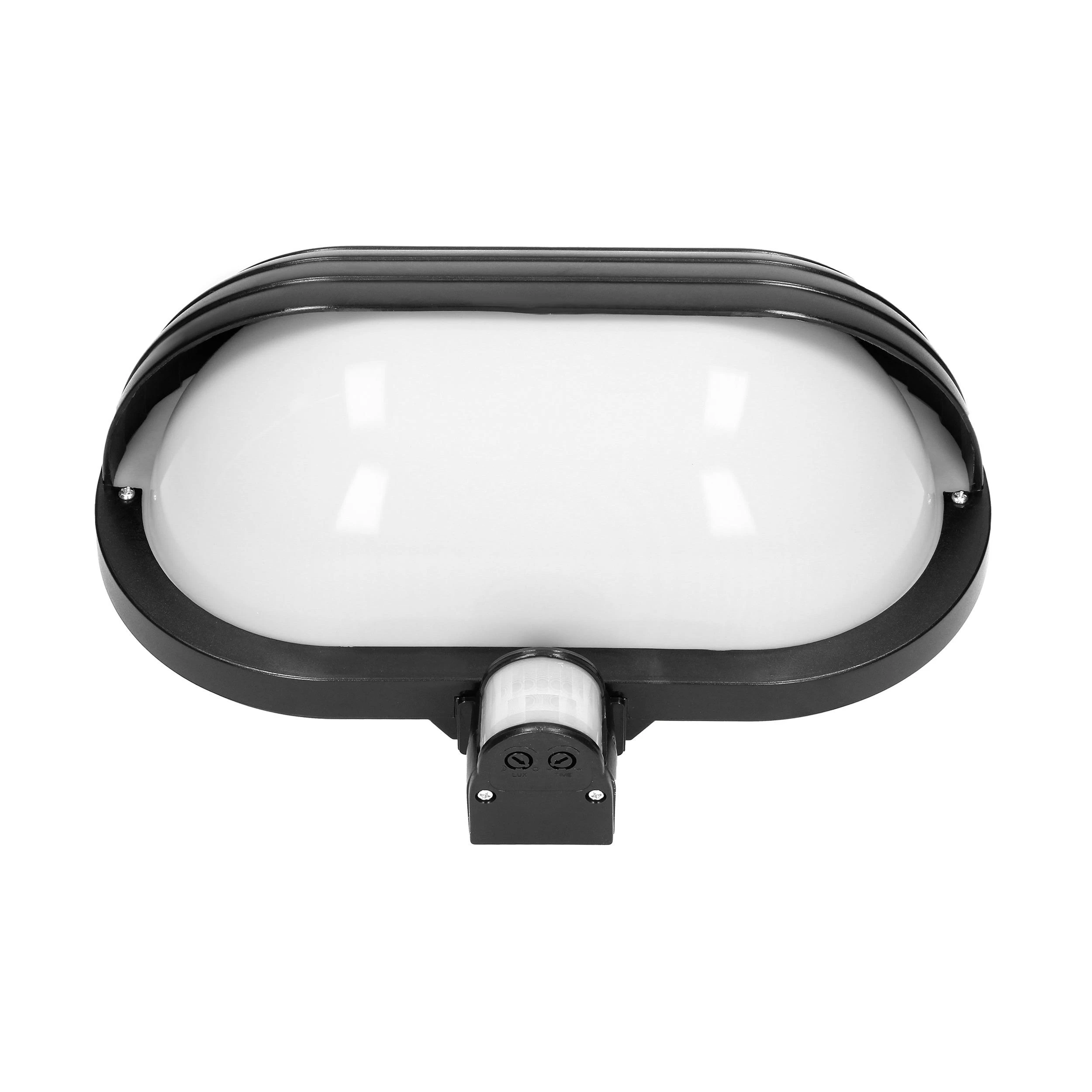 Sieninis šviestuvas Orno MUSAM, sodo šviestuvas su 180° judesio jutikliu, 1x60W, E27, IP44, su sklende, plastikinis, juodas
