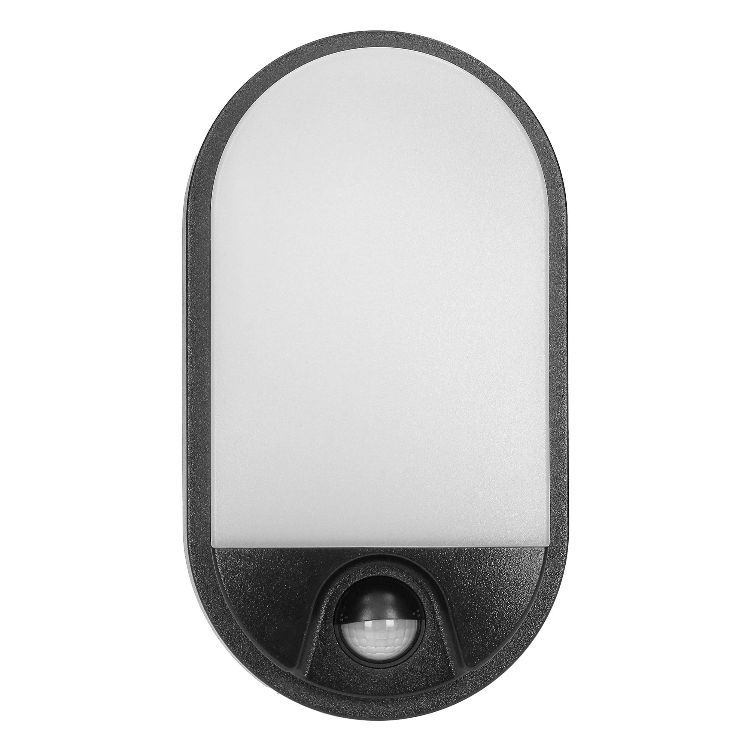 Sieninis šviestuvas Orno NEFRYT LED 15W, sodo šviestuvas su judesio jutikliu, 1100lm, IP54, 4000K, juodas