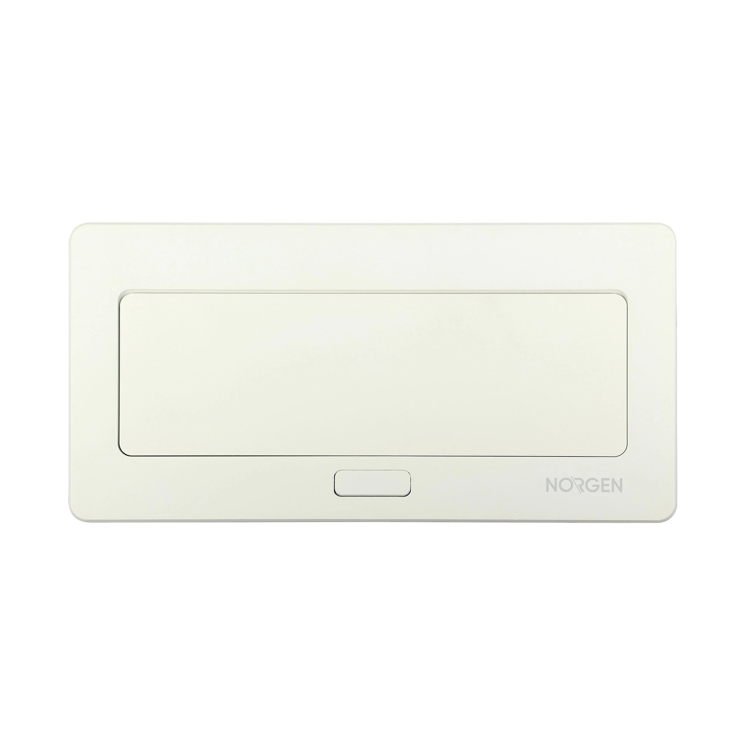 Orno NOEN baldų kasetė, įleidžiama į stalviršį, su integruotu PVC rėmu moduliniams lizdams 3 x 45x45mm arba 6 x 22,5x45mm, 1,5m laidas, balta