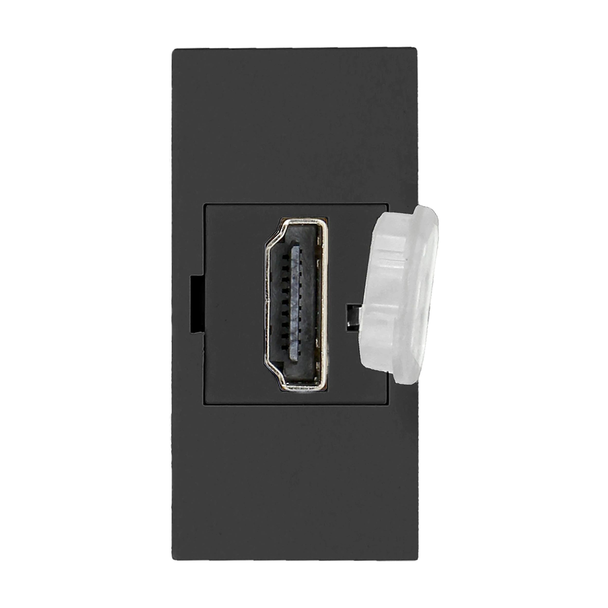 Orno NOEN HDMI, modulinis lizdas 22,5x45 mm HDMI su apsauginiu dangteliu, juodas