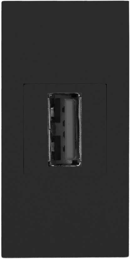Orno NOEN USB data, modulinis lizdas 22,5x45 mm USB data 2.0, tarpiklis, juodas