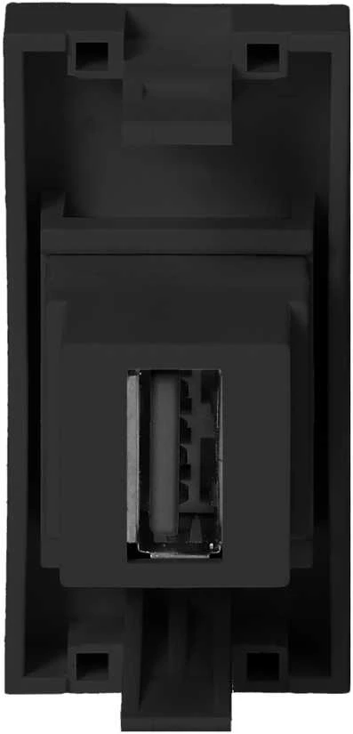 Orno NOEN USB data, modulinis lizdas 22,5x45 mm USB data 2.0, tarpiklis, juodas
