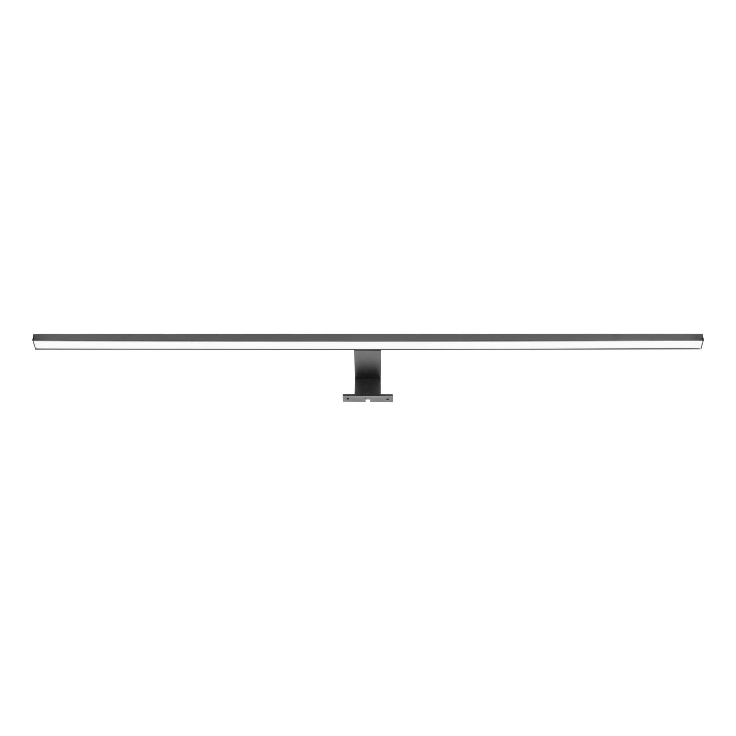 Lubinis šviestuvas Orno NORTES LED 18W, veidrodinis šviestuvas, 1600lm, 4000K, ilgis 100 cm, aliuminis, juodas