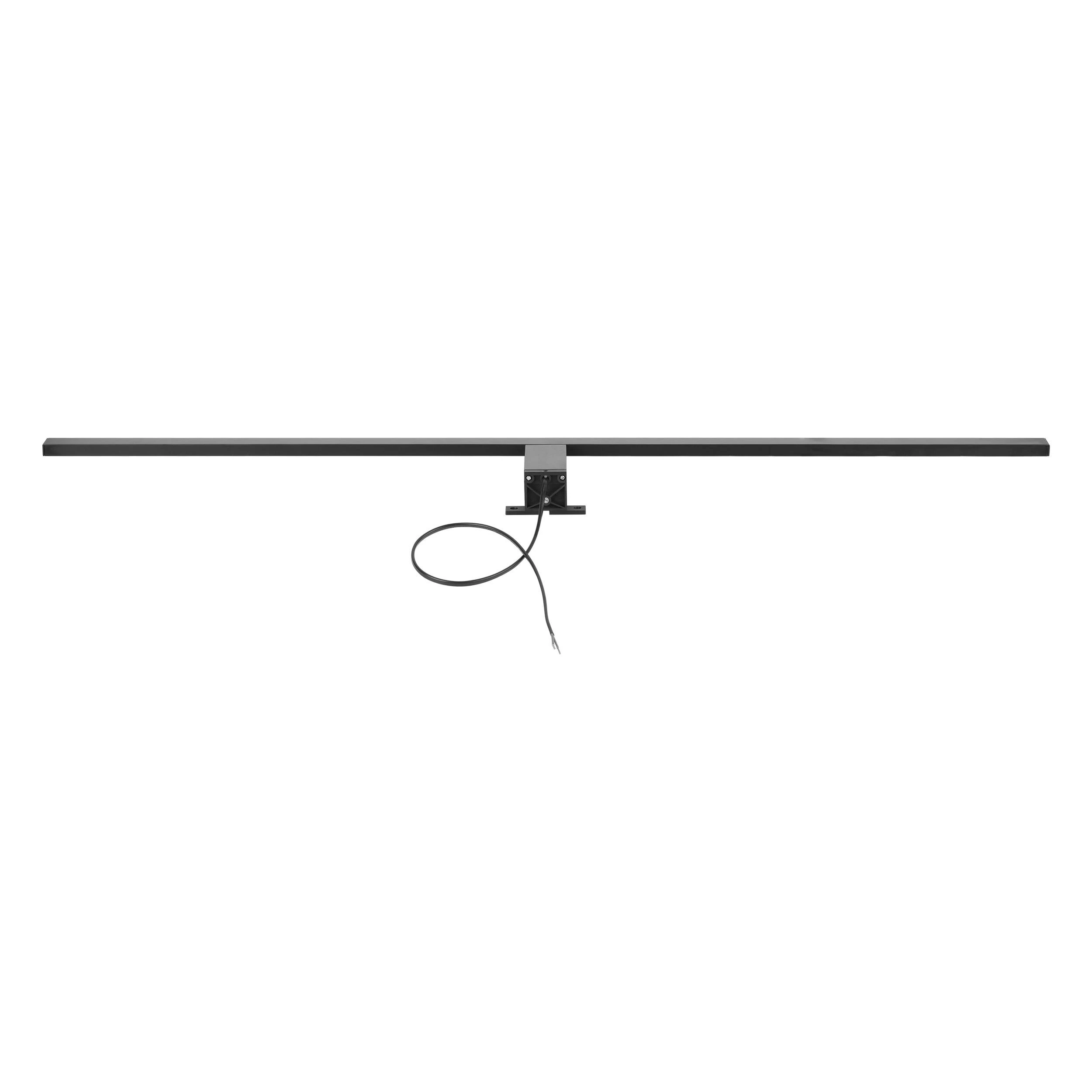 Lubinis šviestuvas Orno NORTES LED 18W, veidrodinis šviestuvas, 1600lm, 4000K, ilgis 100 cm, aliuminis, juodas