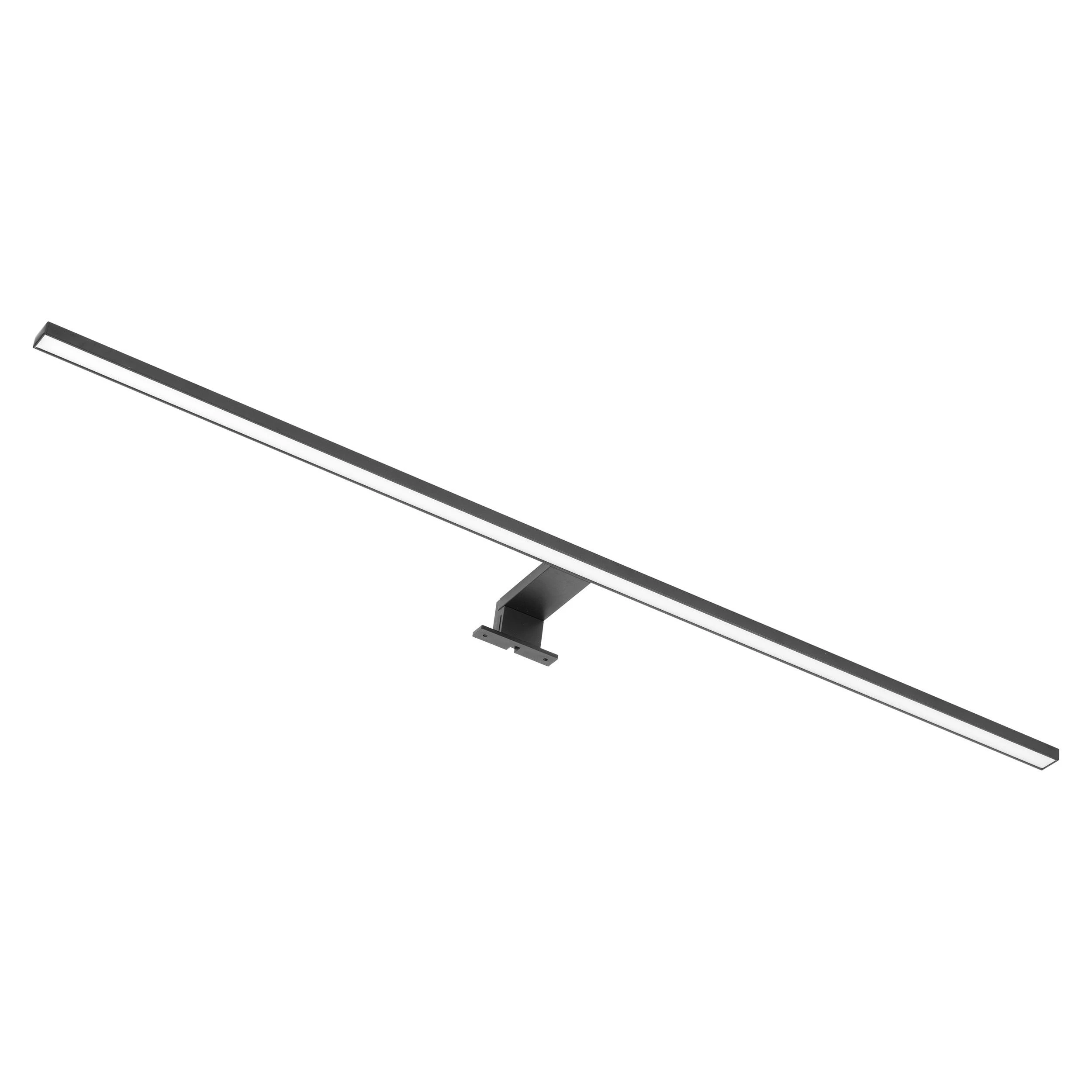 Lubinis šviestuvas Orno NORTES LED 18W, veidrodinis šviestuvas, 1600lm, 4000K, ilgis 100 cm, aliuminis, juodas
