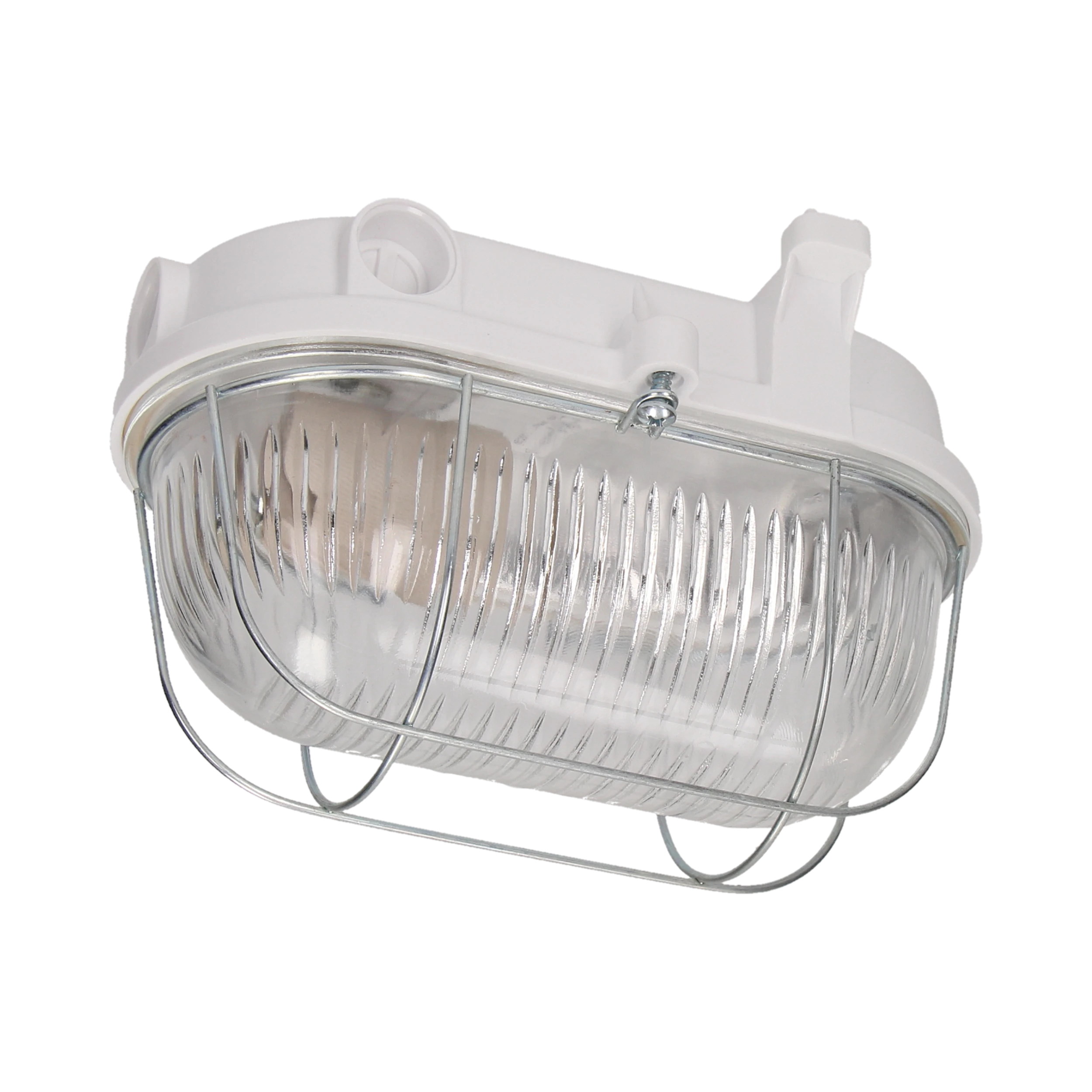 Sieninis šviestuvas Orno OVAL 100 7063NB šviestuvas, 100 W, E27, IP54, stiklinis gaubtas, plieno gaubtas, bakelitinis cokolis