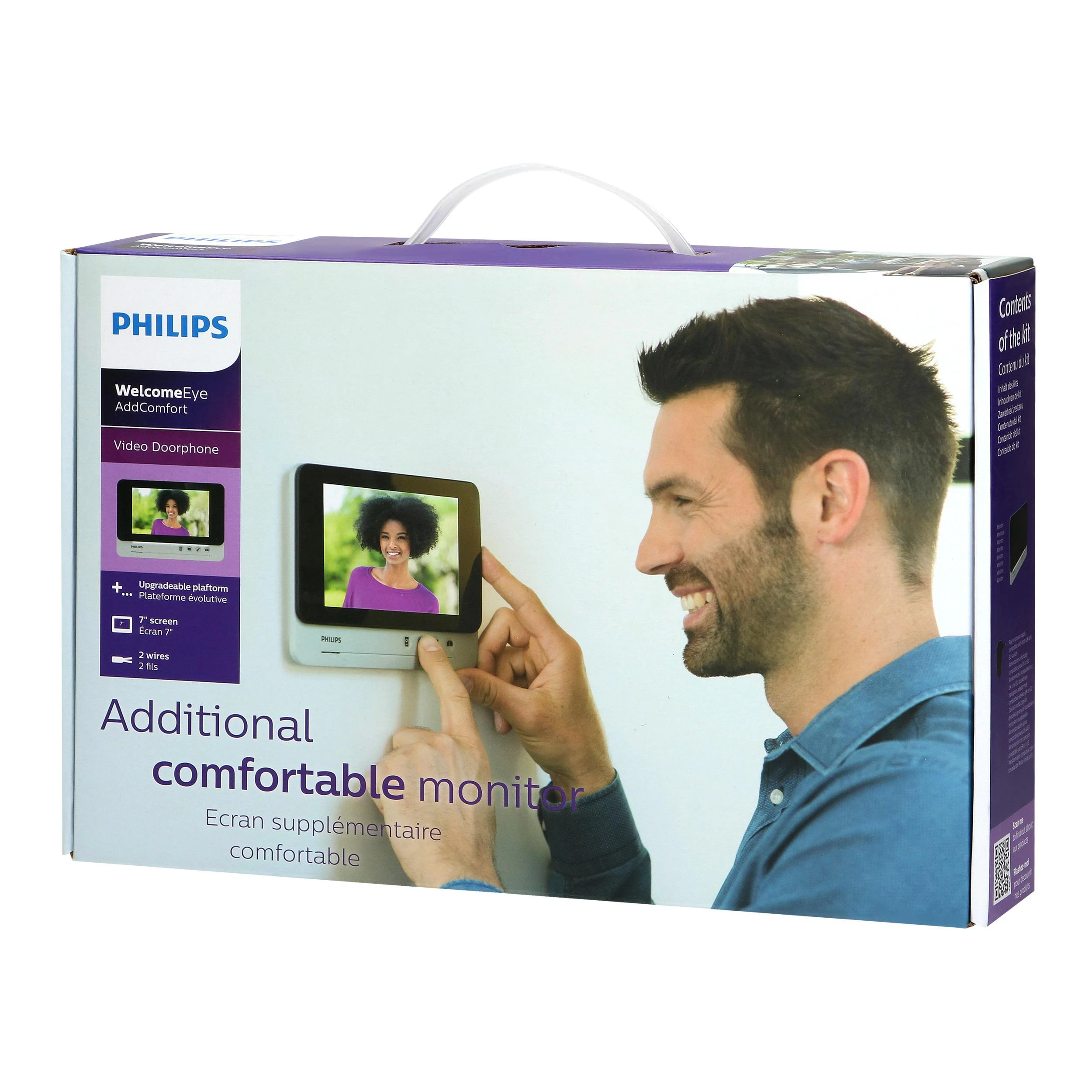 Orno „Philips WelcomeEye AddComfort“ monitorius, skirtas išplėsti „WelcomeEye Comfort“ seriją, 7 colių ekranas, vartų valdymas, domofonas