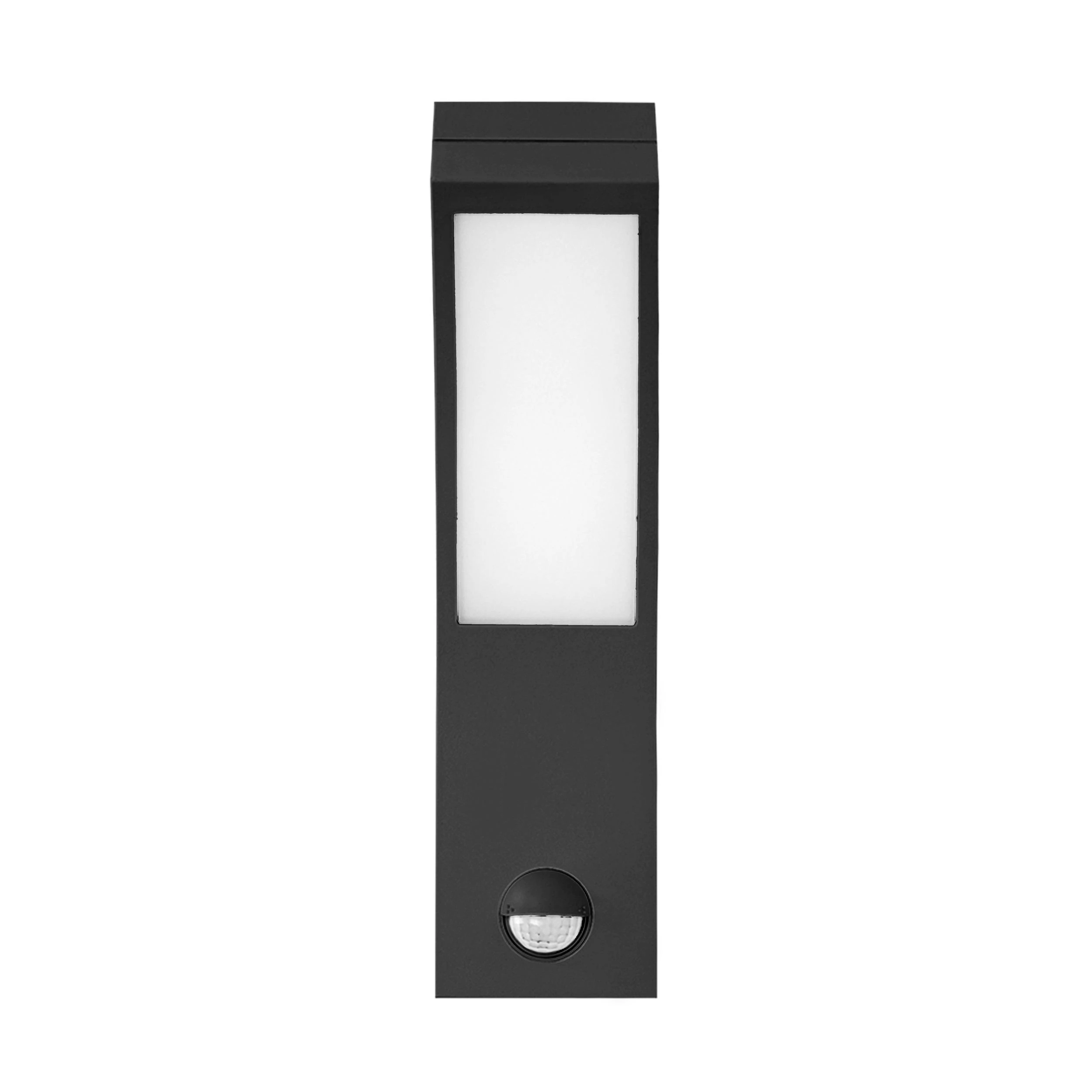 Sieninis šviestuvas Orno Piryt PYRYT LED 10W, sodo šviestuvas su judesio jutikliu 140°, 800lm, IP54, 4000K, juodas