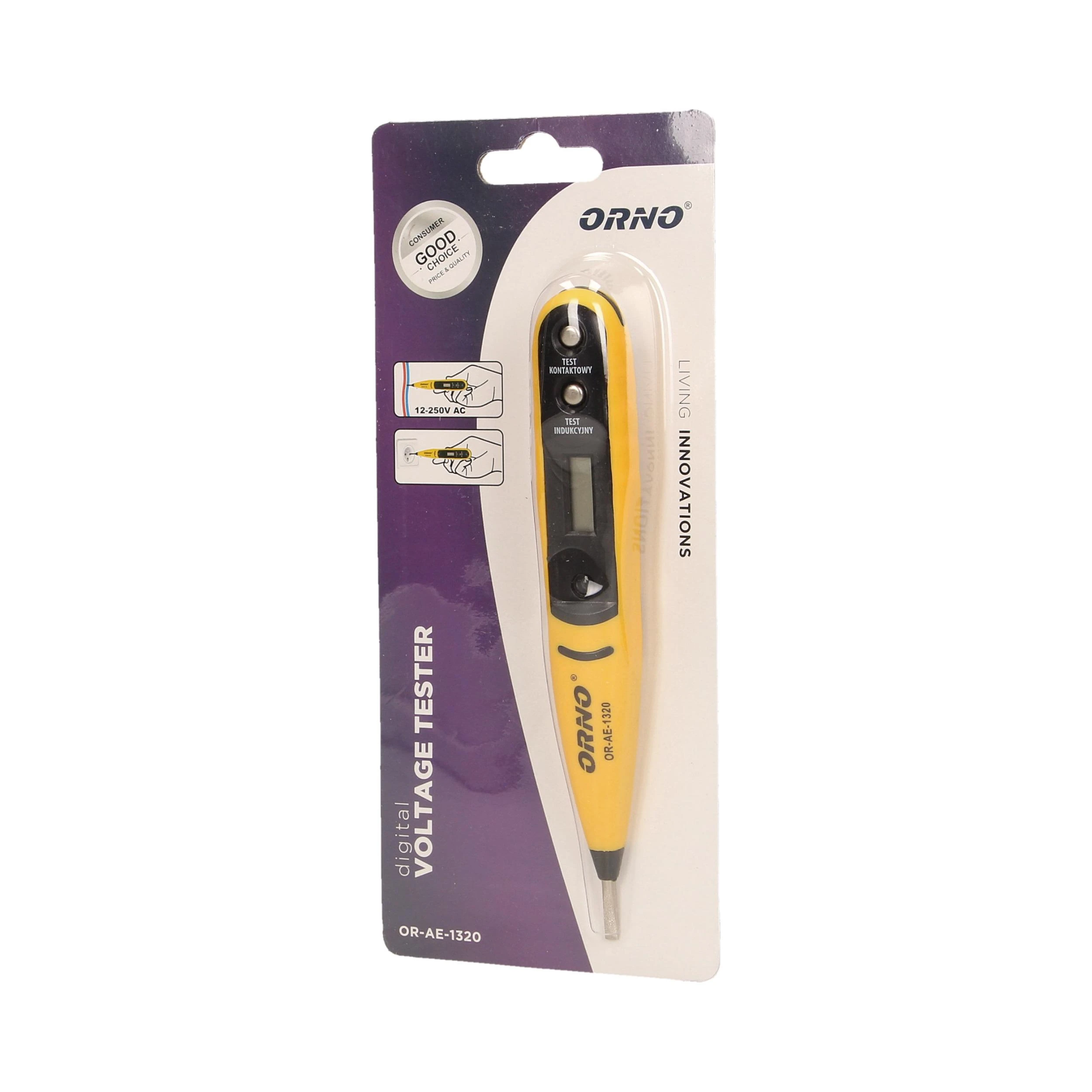 Próbnik LCD bekontaktis įtampos testeris, 12-250V