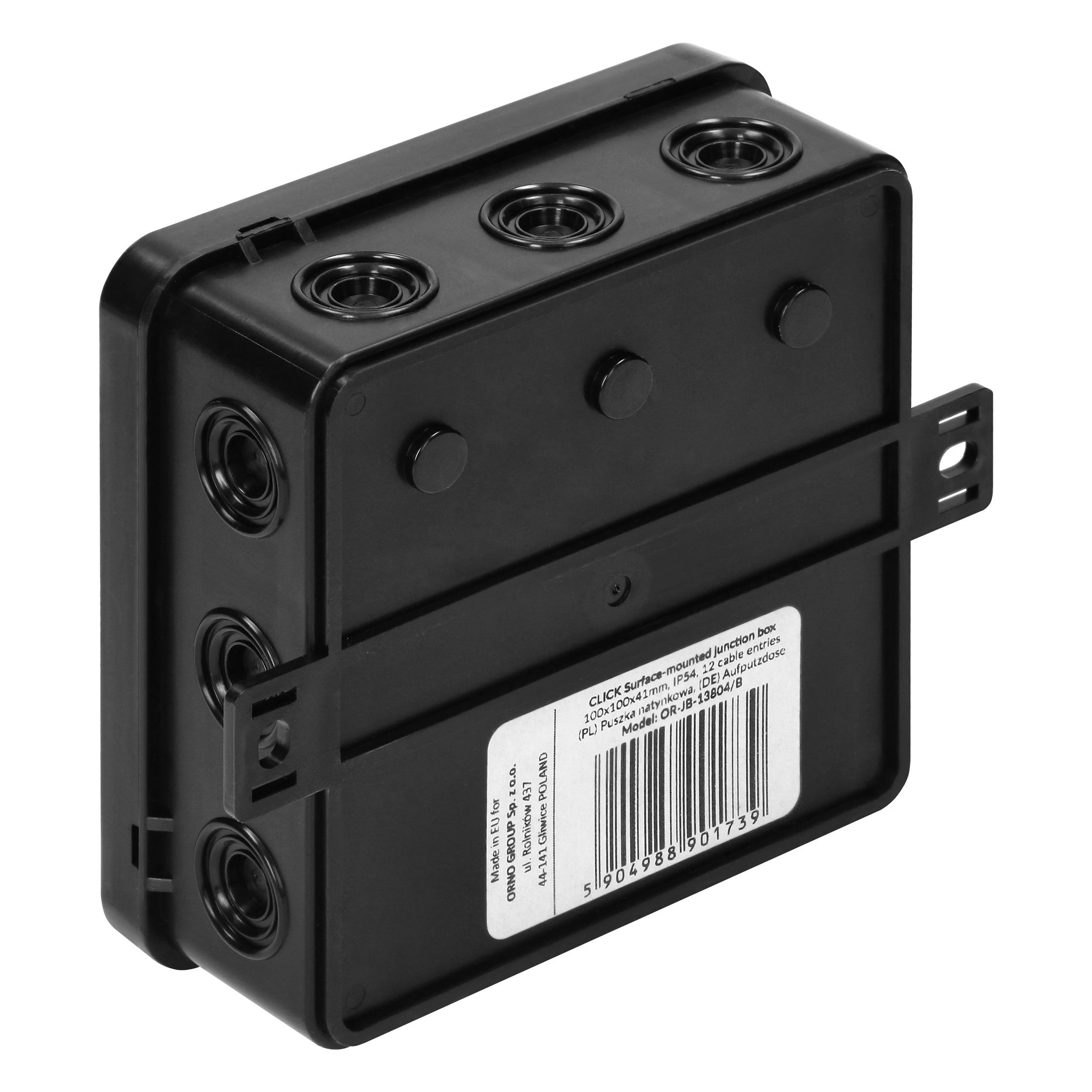 Orno Puszka CLICK skirstomoji dėžutė, IP54, 12 įėjimų, 100x100x41mm, juoda