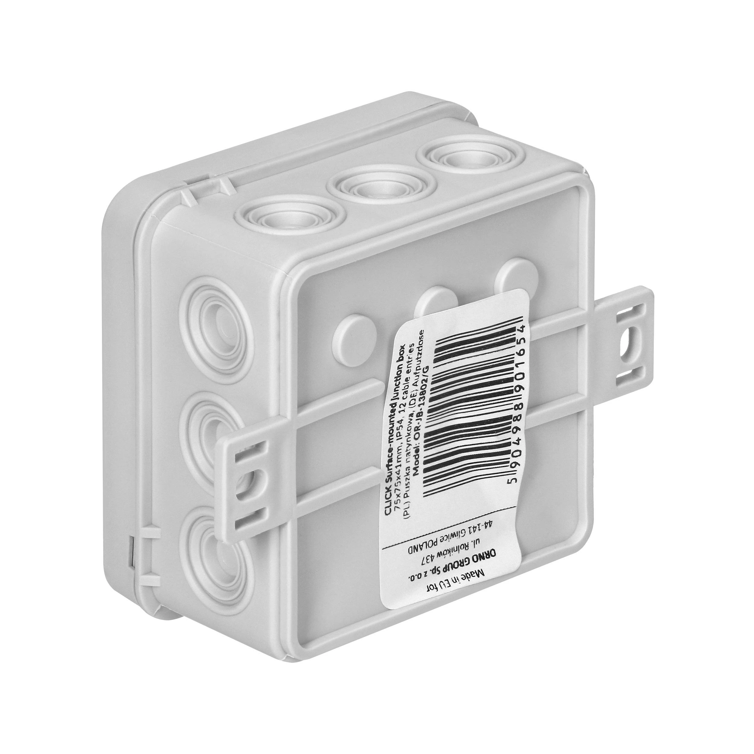 Orno Puszka CLICK skirstomoji dėžutė, IP54, 12 įėjimų, 75x75x41mm, pilka