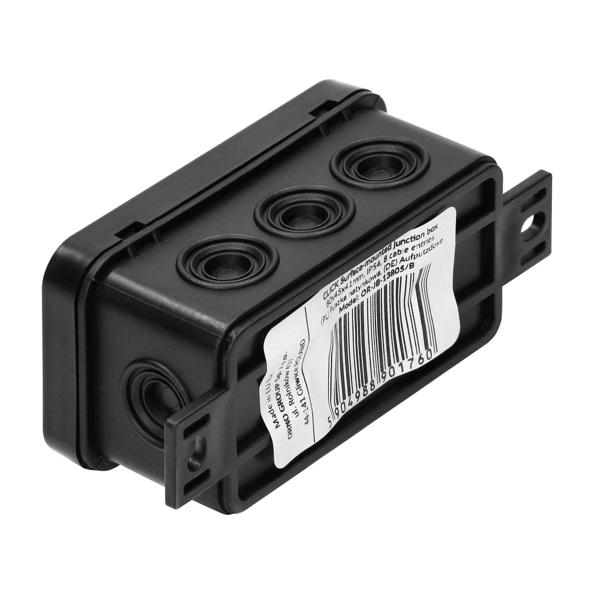 Orno Puszka CLICK skirstomoji dėžutė, IP54, 8 įvadai, 80x45x41mm, juoda